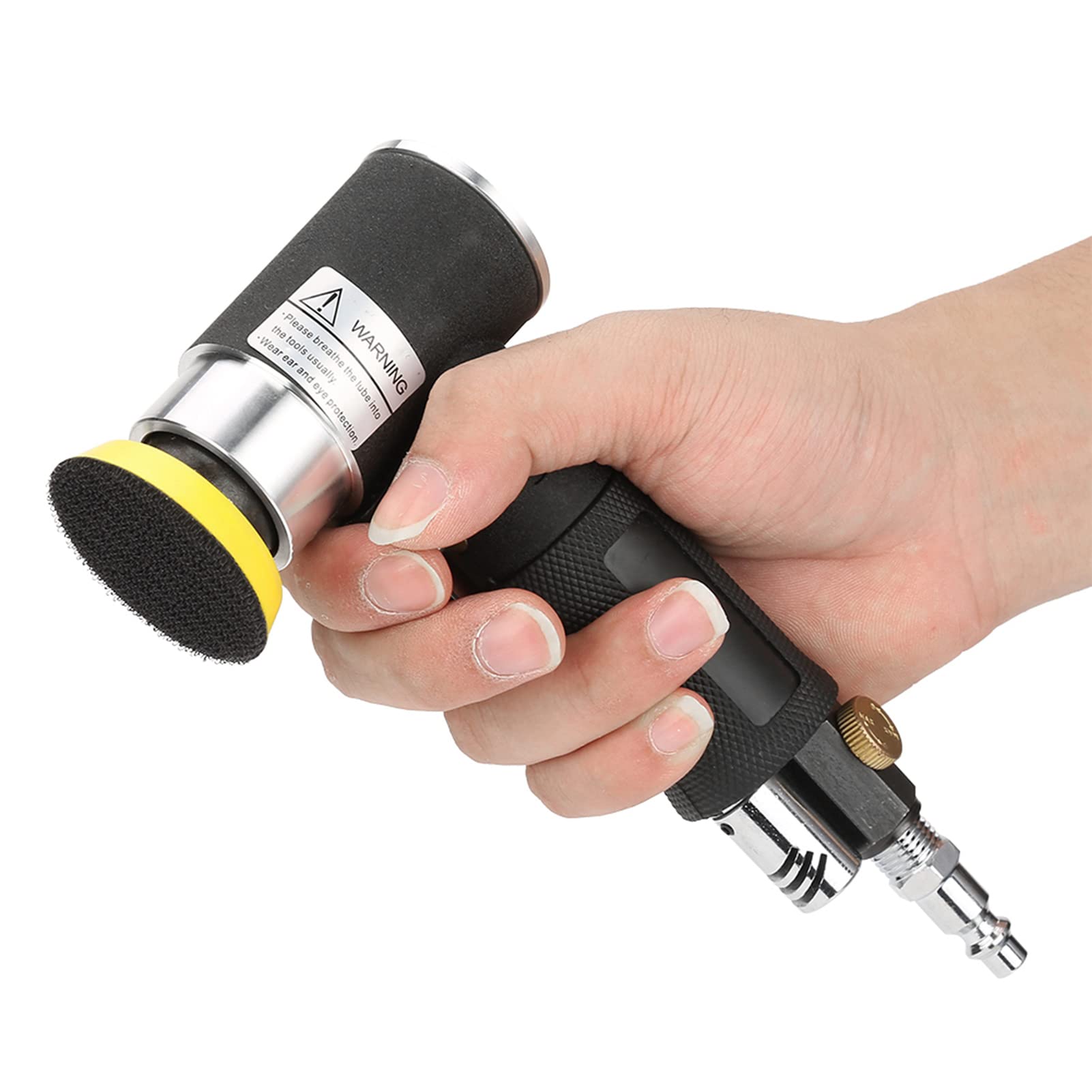 Mini levigatrice Orbitale ad Aria Compressa, Levigatrice Pneumatica Portatile per Marmo e Pietra Levigatrice Orbitale Angolare Da 2 pollici E 3 pollici per Levigare e Lucidare Ferramenta Mobili