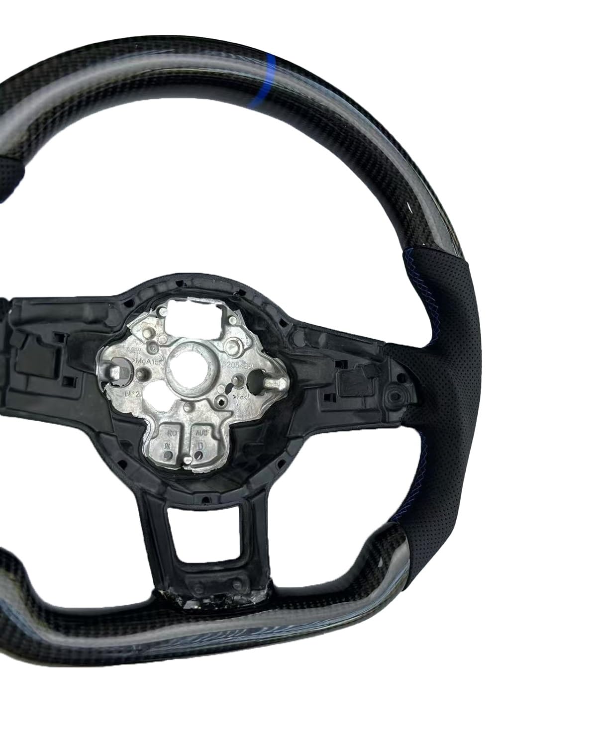 Volante Universale Per Golf 7 Per GTI Fibra Di Carbonio Cuoio PU Aftermarket Retrofitting Steering Wheel(Blue)