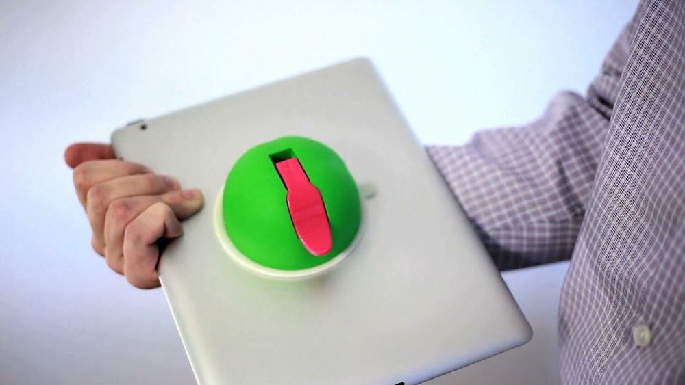 Maroon with a Grey Lever for use with iPad, Android, Samsung, Kindle, Nook. It's an Ergonomic Handle, and can Also be Used as a Stand. image 3