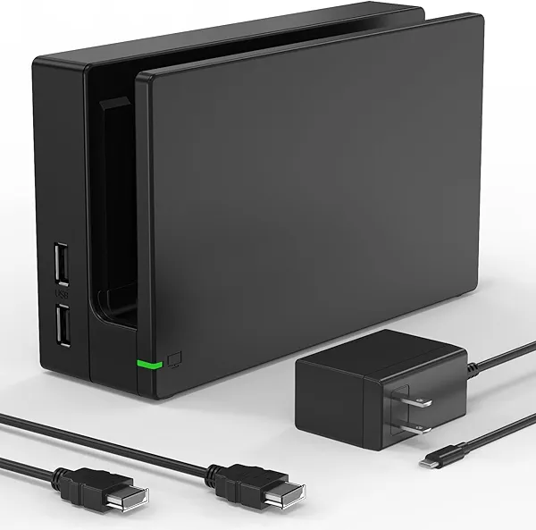 Dock Station for Switch/Switch OLED, Replacement 3-in-1 TV Dock Set with Original IC Module, AC Charger & High-Speed HDMI Cable for 1080P HD Output & Console Charging(Not Compatible with Switch 2)
