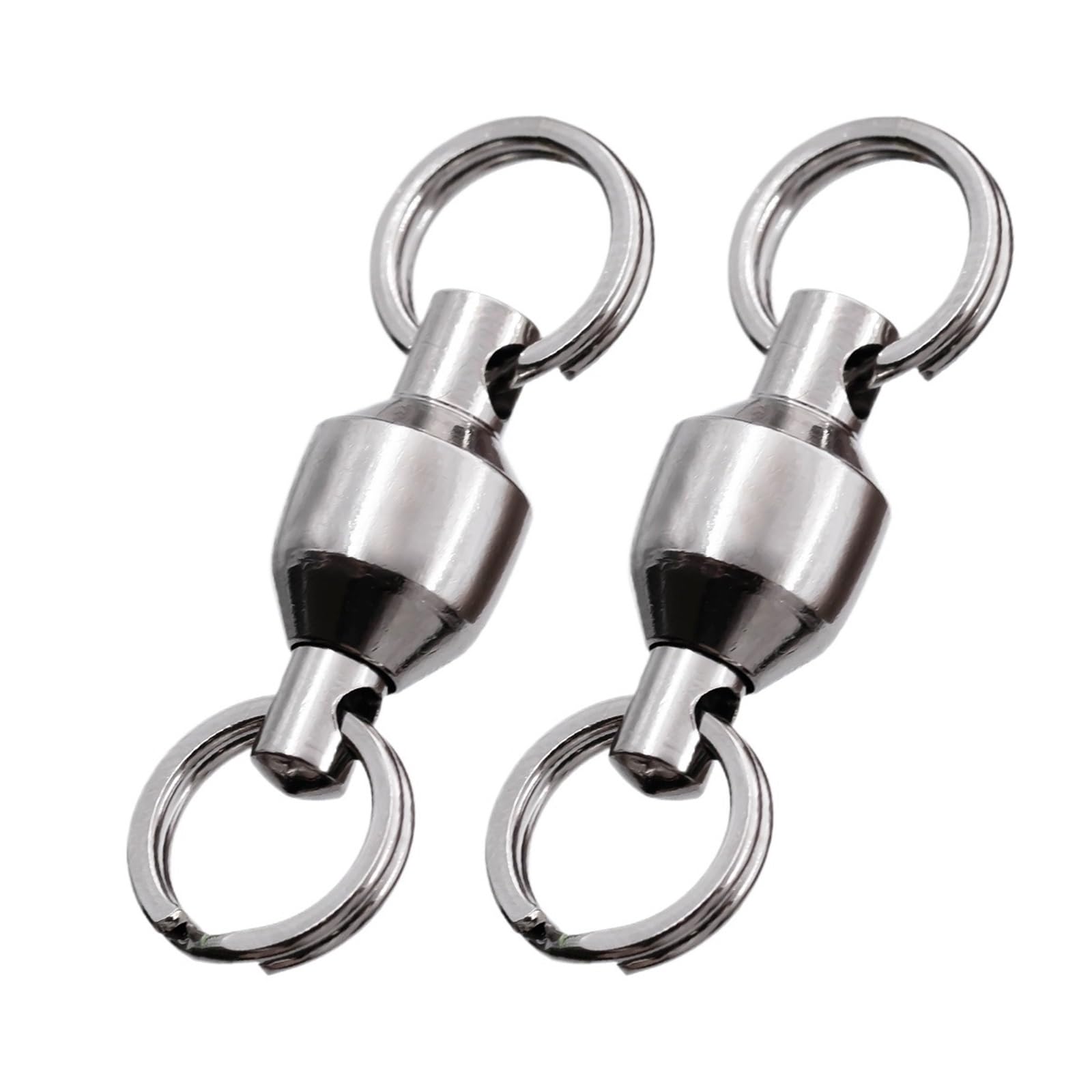 Émerillons de pêche avec Anneaux fendus, 25 à 100 pièces, roulement à Billes, Clips de Vitesse pivotants, connecteur de leurre en Acier Inoxydable, Eau salée 0~10#(Size-0 15mm 9kg,100 Pcs)