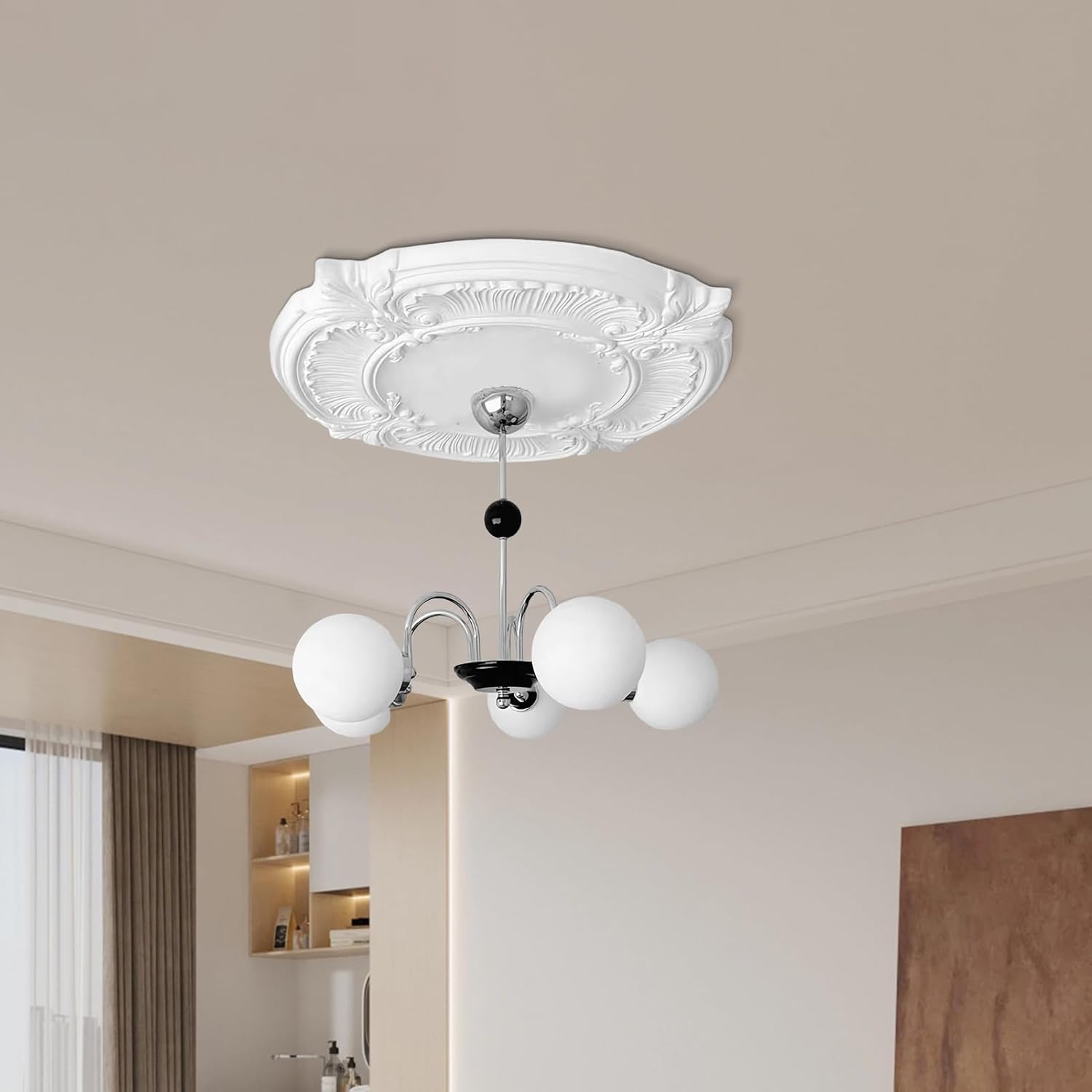 Home Lighting Ceiling Medallion | Ceiling Light Split Cover Plate | Lamp Shade Tight Fit Cover for Living Room Study School Library Restaurant