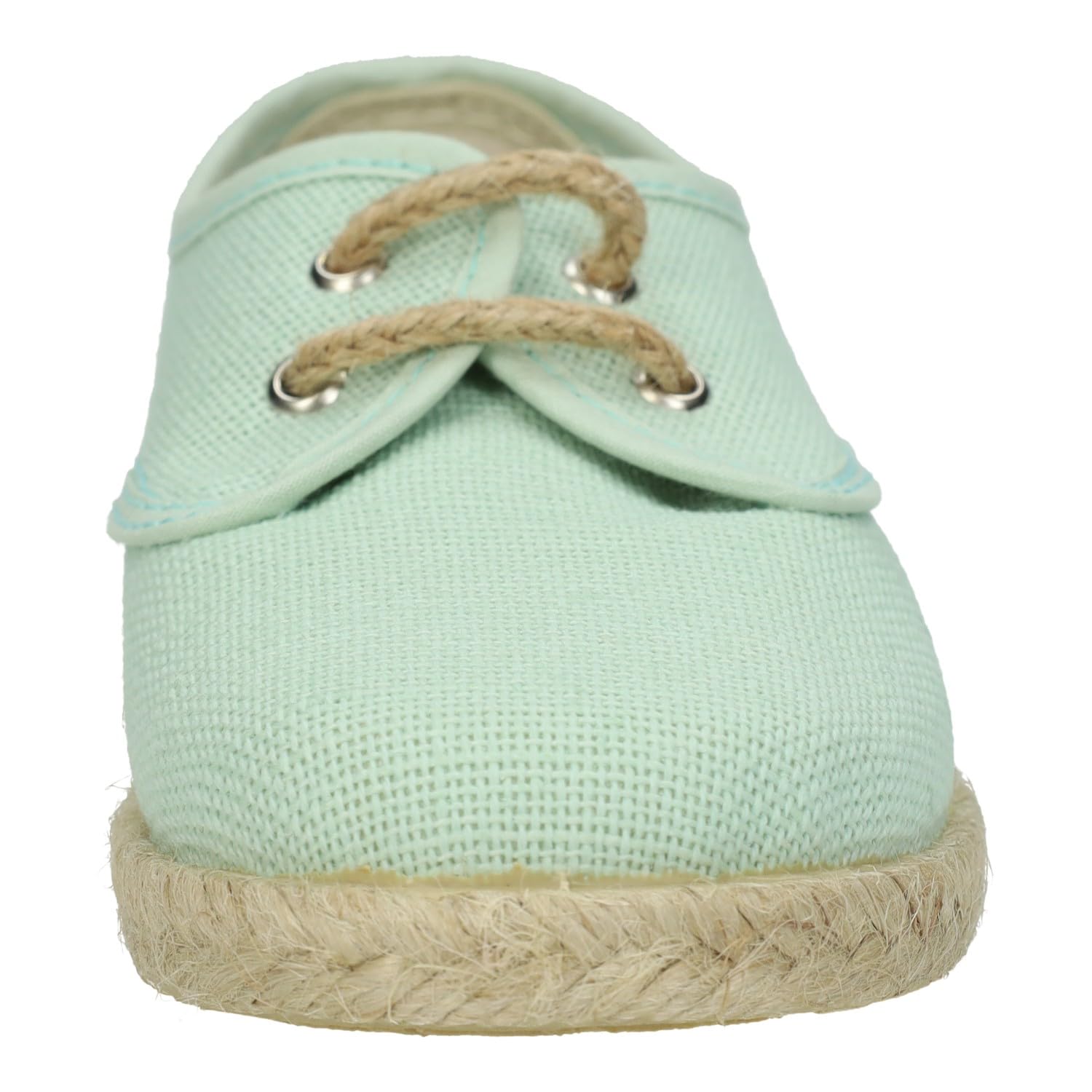 MADE IN SPAIN 267/L Scarpe in Tela per Bambino in Colore Salvia, Espadrillas in Tela con Suola in Sparto e Soletta in pelle. Scarpe da bambino realizzate in Spagna
