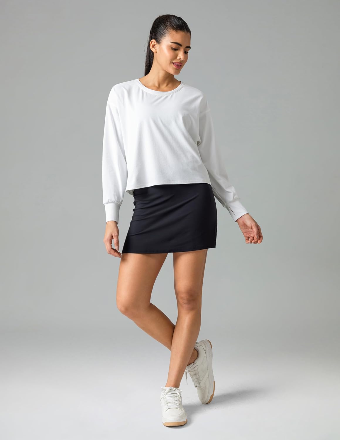 Colorfulkoala Long Sleeve Shirts for Women Oversized Crew Neck Tops Casual Workout Fashion T-Shirts
