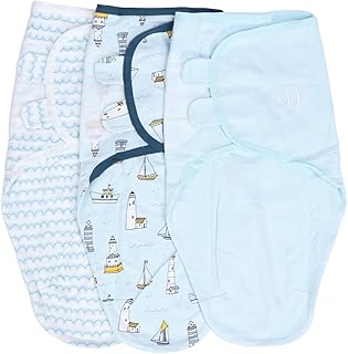 Pacote Com 3 Saquinhos de Dormir Orgânicos para Bebês, Saquinhos para Recém-nascidos, Saquinhos Ergonômicos para Bebês de 0 a 2 Meses, Saquinhos de Dormir para Bebês, Cueiros