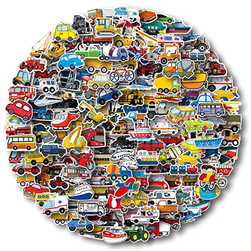 Aowplc Transportation Stickers 200 Pcs Vehicle Stickers Pack for Kids Party Favors Supplies with Construction Truck Car Boat Airplane and More
