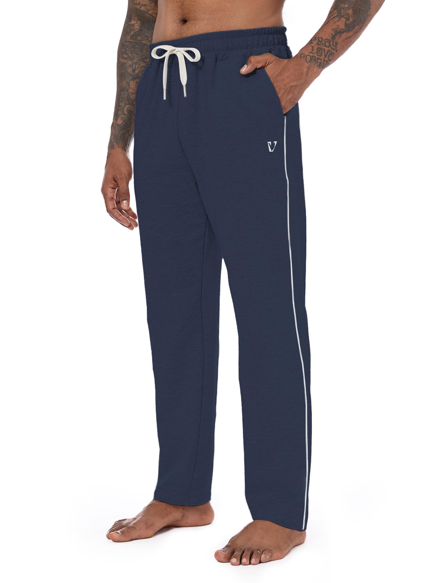 Vortewind Jogginghose Herren Baumwolle Trainingshose Herren Lang Atmungsaktiv ，Sporthose mit 3 Taschen & elastischem Bund für Freizeit
