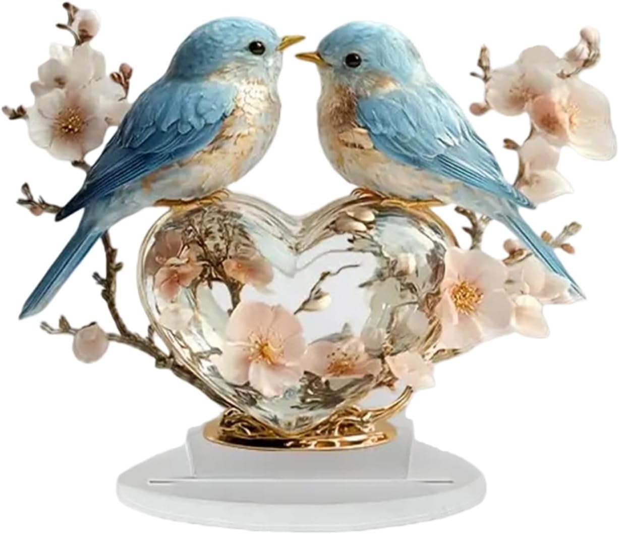 Flower Branch Bird Statue Figurine Animal Sculpture Home Decors Tabletop Centerpieces Collectible Decorative Figurine Acrylic Flower Branch Bird Figurines