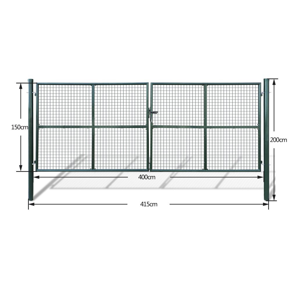 vidaXL Cancello da Giardino in Rete 400x150 cm