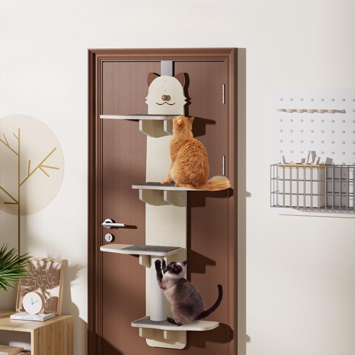 Amazon | Buccvut-ドア掛け式キャットタワー 吊り下げ 猫タワー