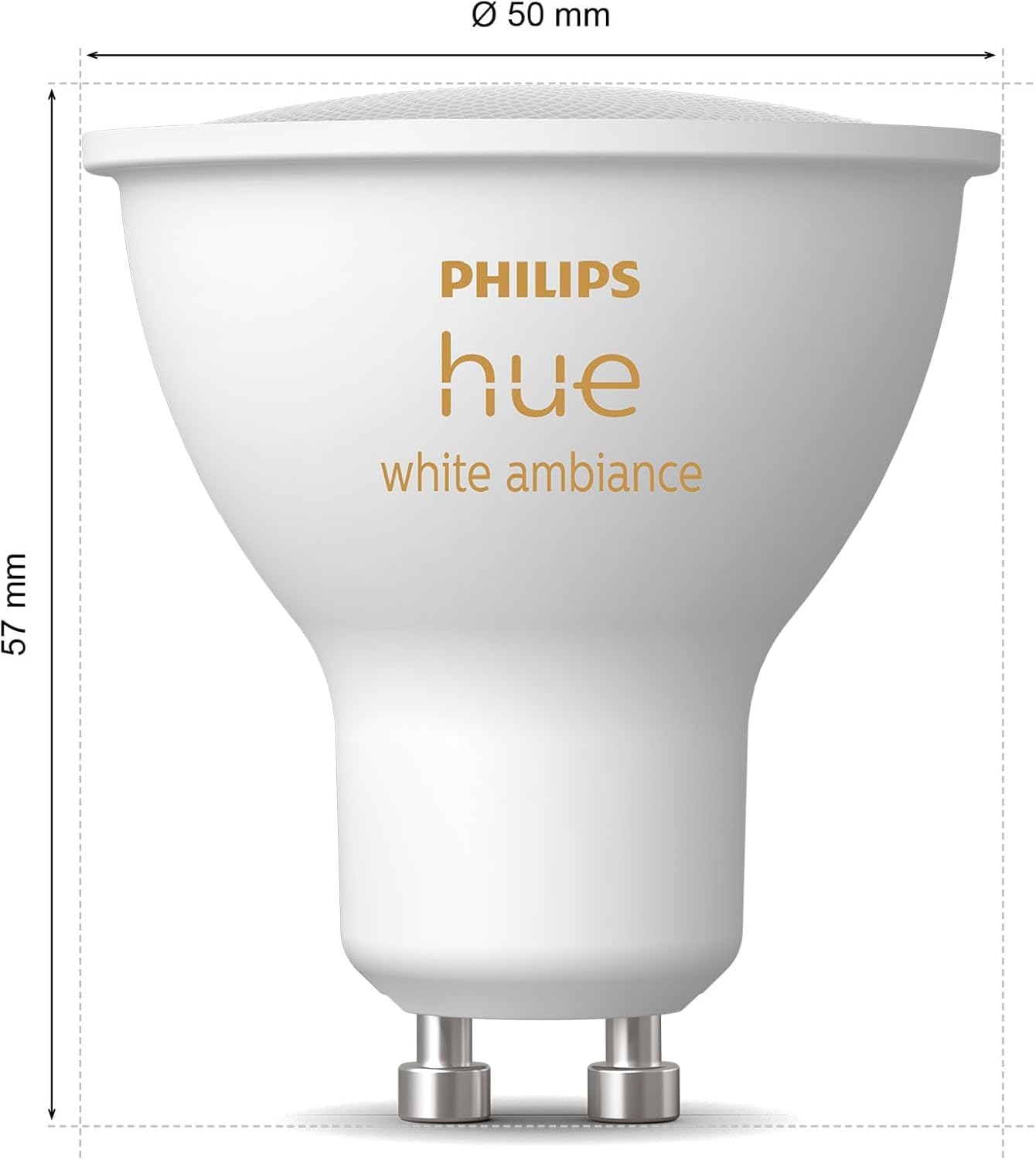 Philips Hue White Ambiance Ampoule LED connecté Pack de 3, culot GU10, 400 lumens, Compatible Bluetooth, fonctionne avec Alexa, Google Assistant et Apple HomeKit