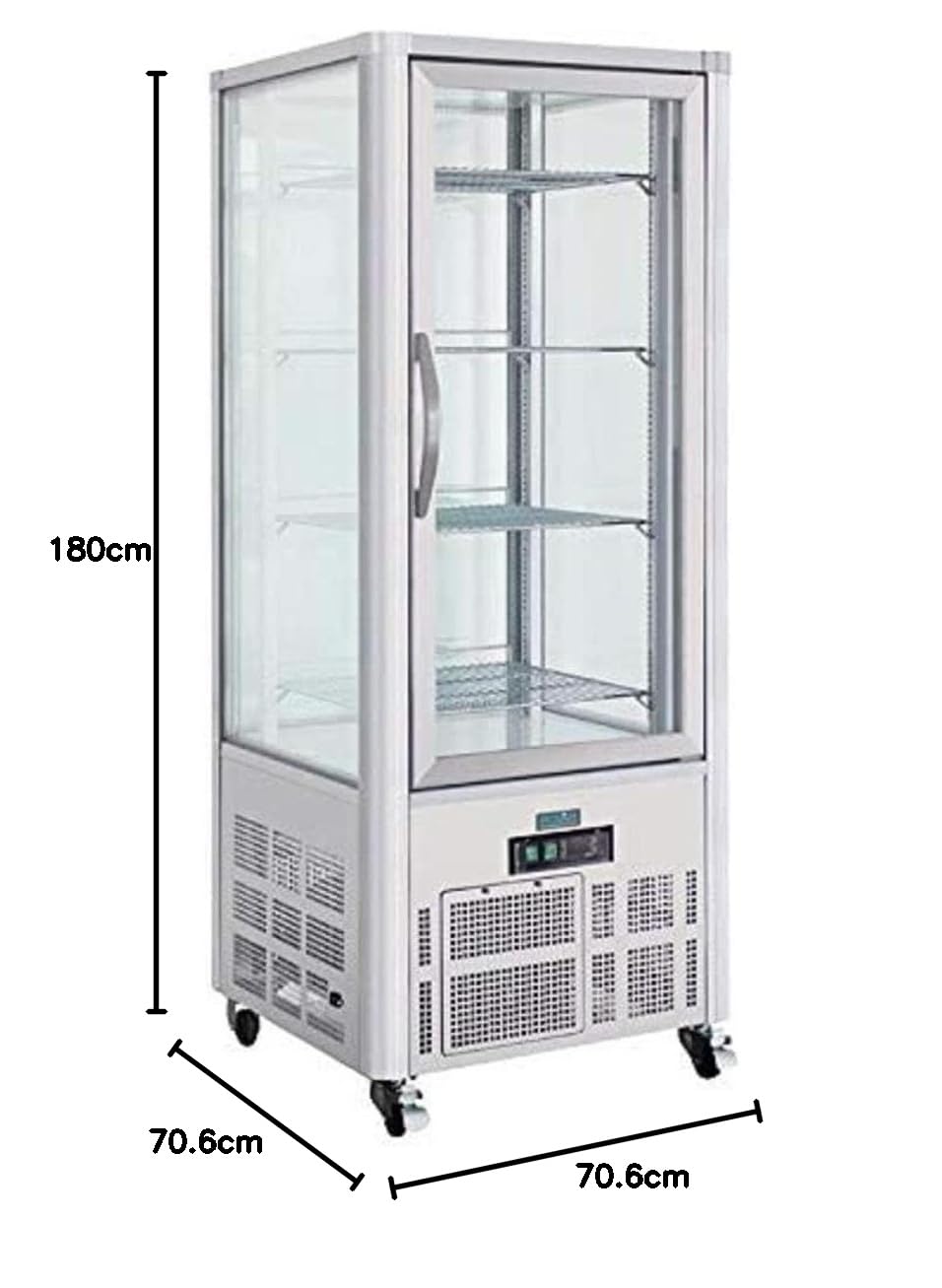 Polar pastelería vitrina 400 L, acero inoxidable comercial frigorífico