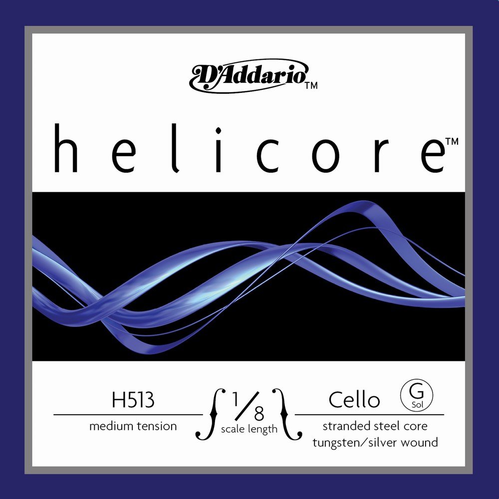 D'Addario Helicore Cello 10Blk G 1/8 Med (H5131/8M-B10)