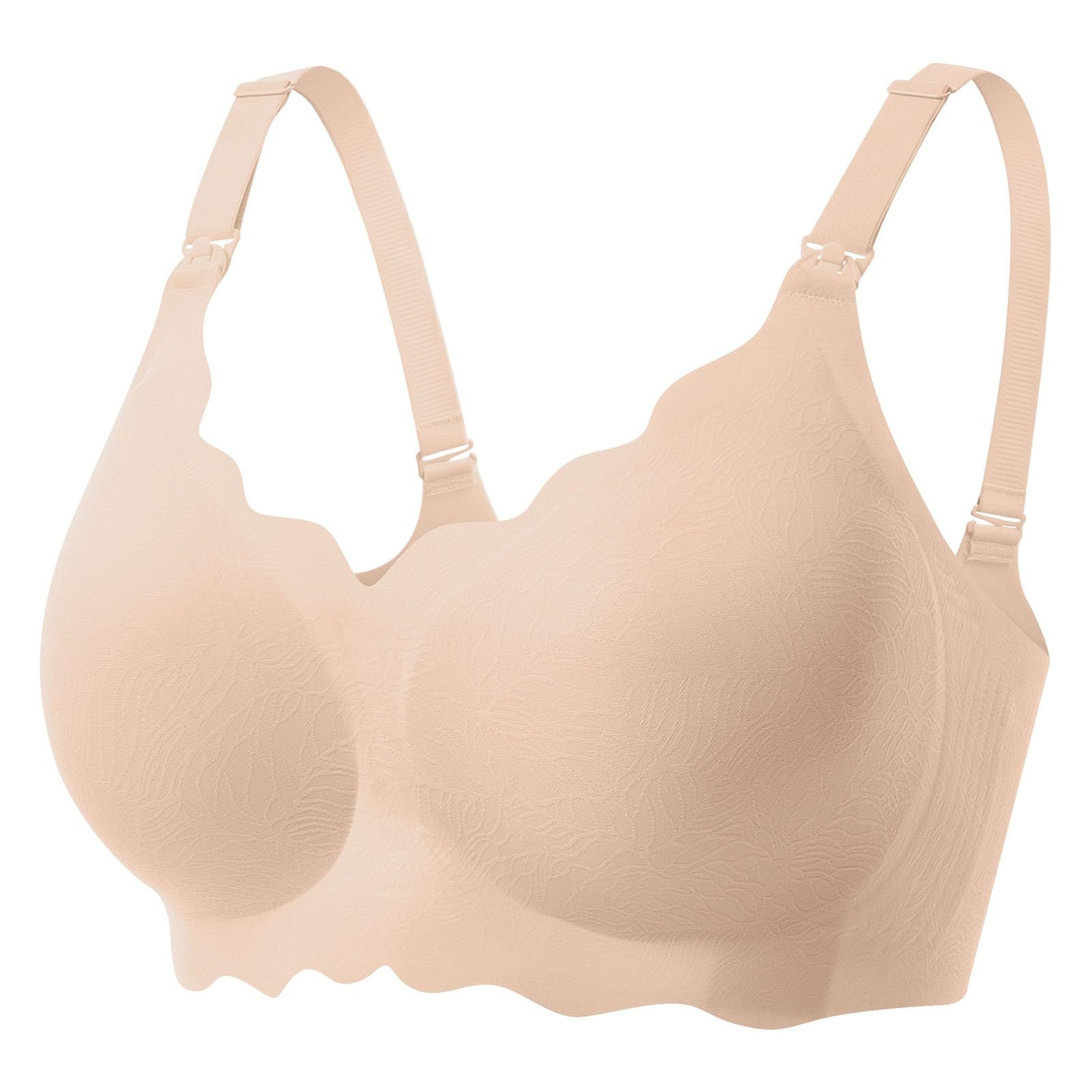 Tracolla Leggera E Sottile Regolabile for Donna Reggiseno Allattamento Premaman Cadente, Beige, M