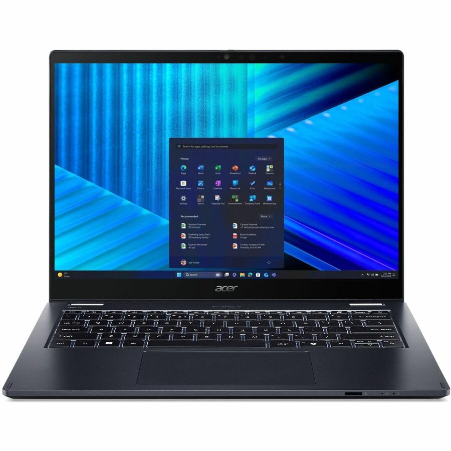 Image of Acer TravelMate P4 Spin 14 TMP414RN-55 TMP414RN-55-52RS 14 inch Touchscreen Convertible 2 in 1 Notebook - WUXGA - 60 Hz - Intel Core Ultra 5 225U - 16 GB - 512 GB SSD - English Keyboard - Blue
