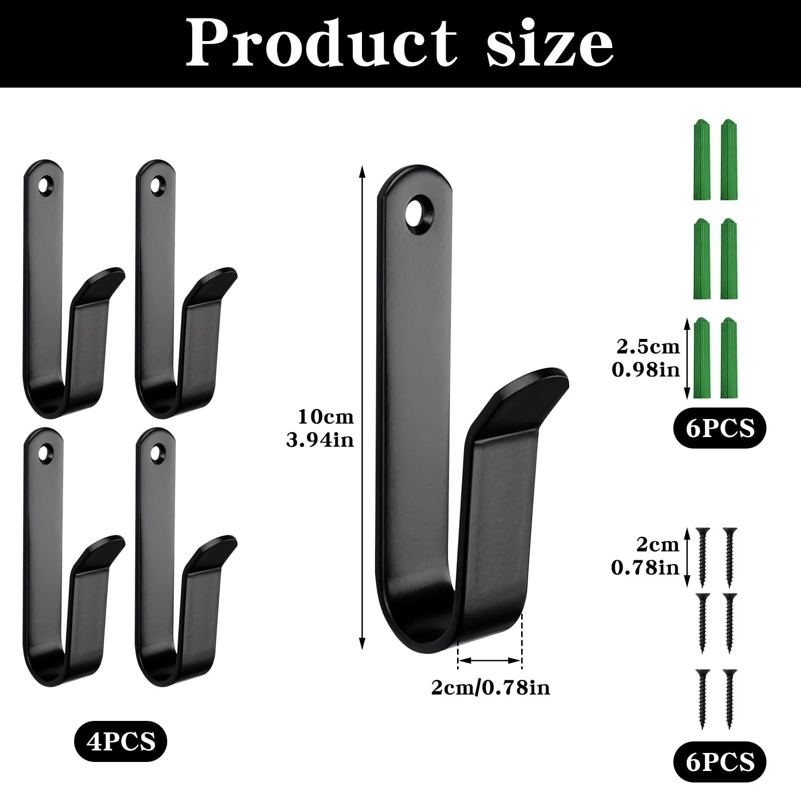 Soporte de Pared para monopatín Negro con Tornillos de fijación para Snowboard, Longboard, esquís