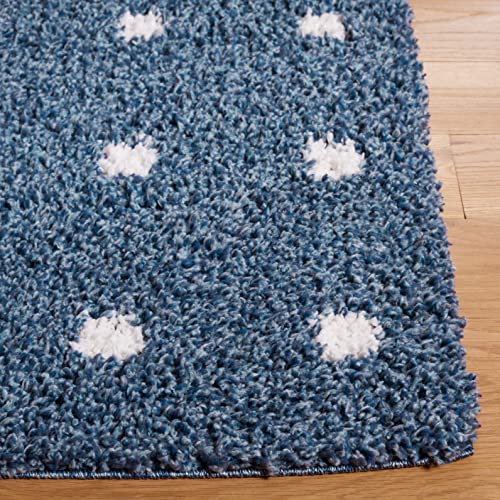 Tapete SAFAVIEH Calico Shag 160x90 cm Azul y Marfil miniatura 3