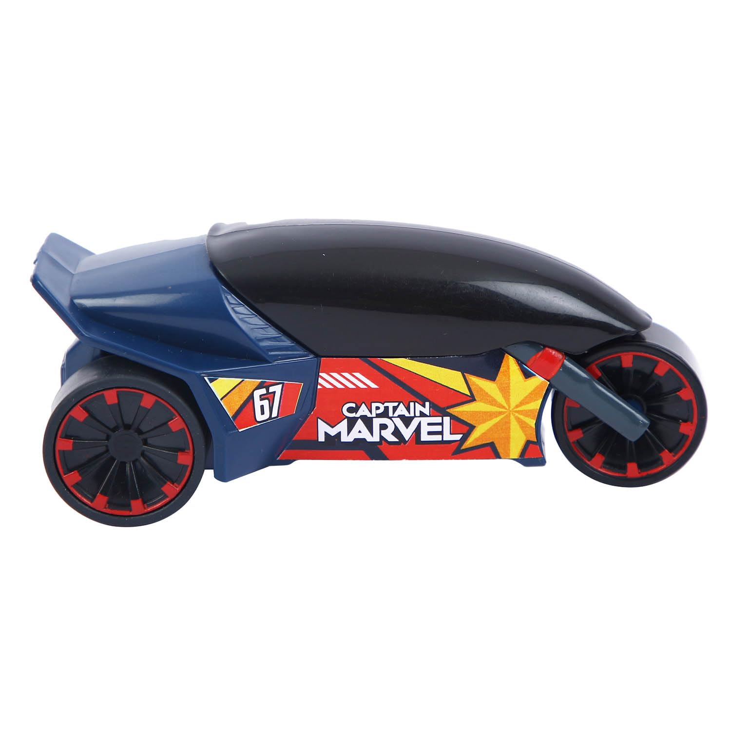 SKOODLE Marvel Pull-Back Rider Bike for Kids - Captain Marvel Motorcycles, Marvel Inspired Toy Bikes with Sturdy and Lon