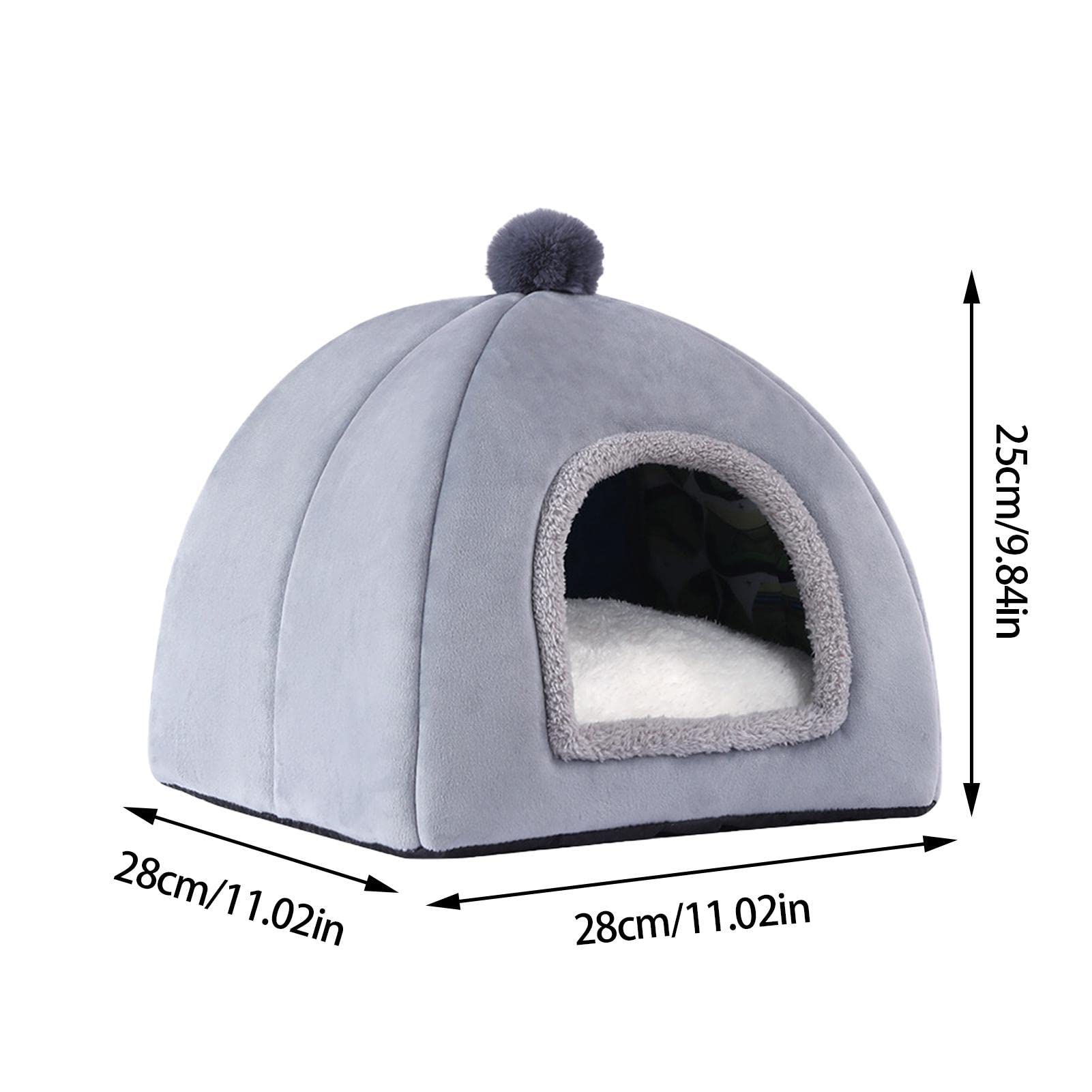 Cuccia Gatti Pieghevole Chiusa, Velluto Cristallo Caldo, Per Inverno | Rimovibili E Facili Da Pulire, Adatti Sia Per Interni Che Per Esterni, Disponibili In Tre Misure (S)
