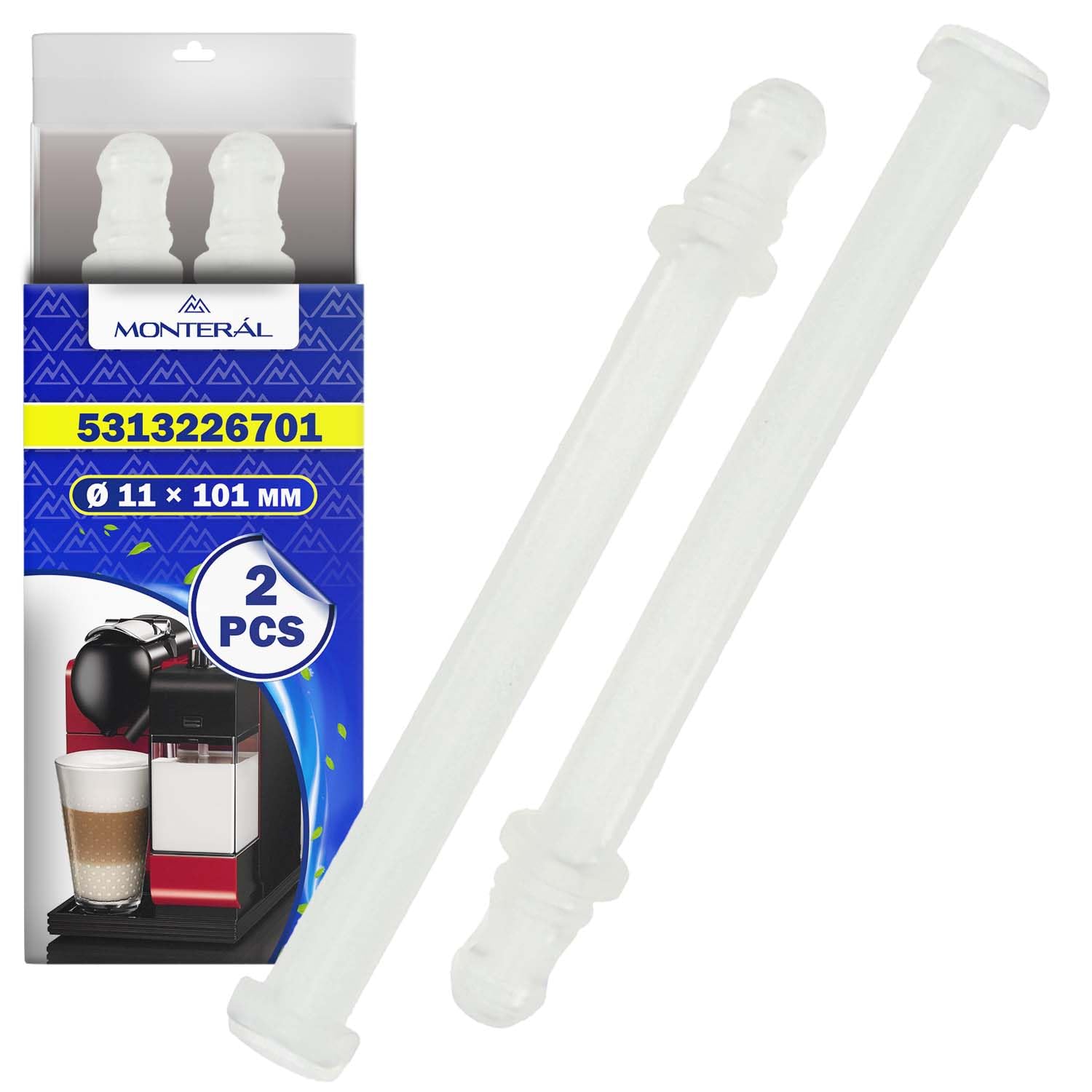 Milchschlauch Für Nespresso Lattissima – Ersatzteil 5313226701, Lebensmittelechtes Silikon, 10,2 Cm, 2 Stück