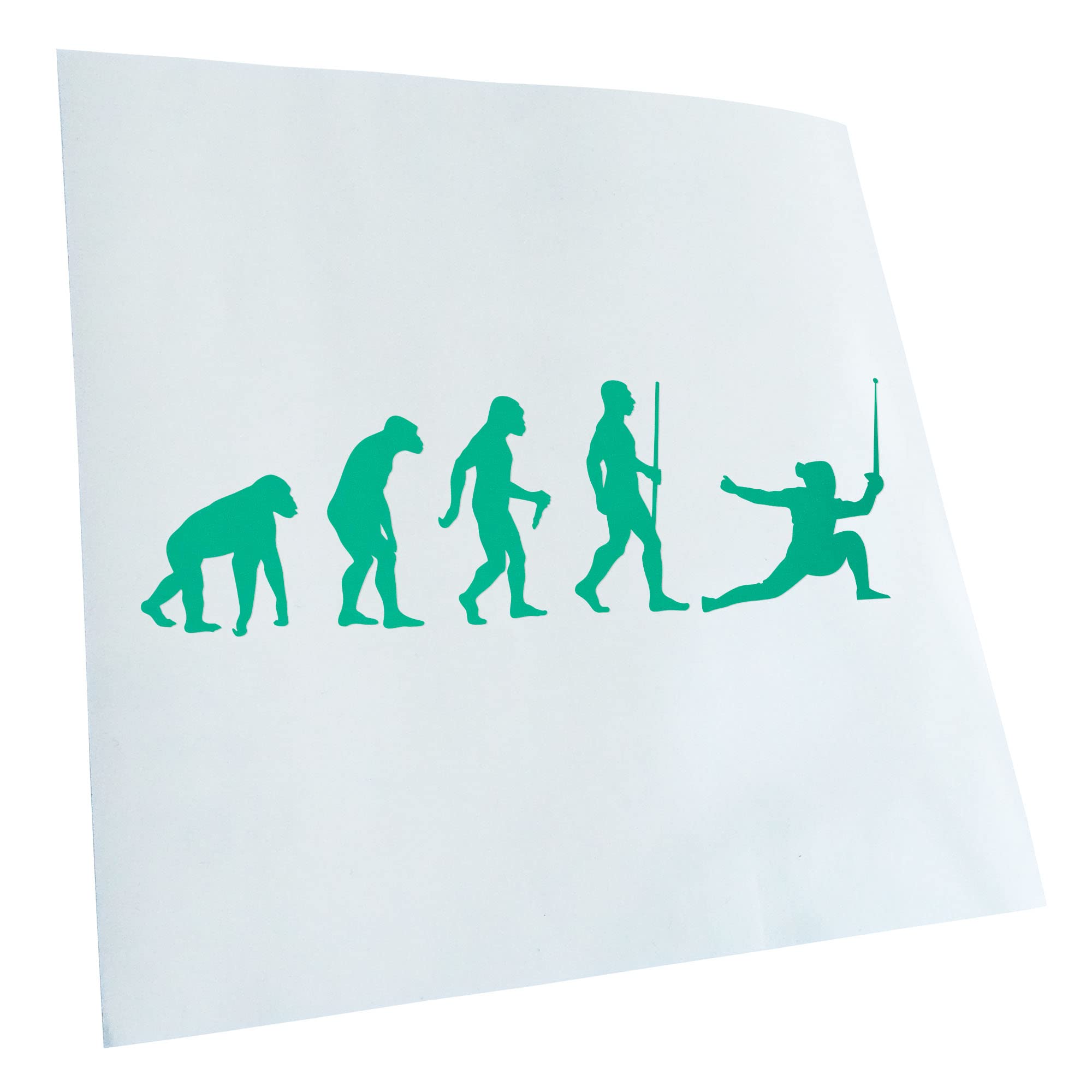 Kiwistar - Car Sticker - Fencing Epee Evolution - Turquoise - 60 x 18 cm - Rear Window Car Sticker Weatherproof for Car Truck Moped Truck - Sticker Exterior Self-Adhesive Tuning Accessories for
