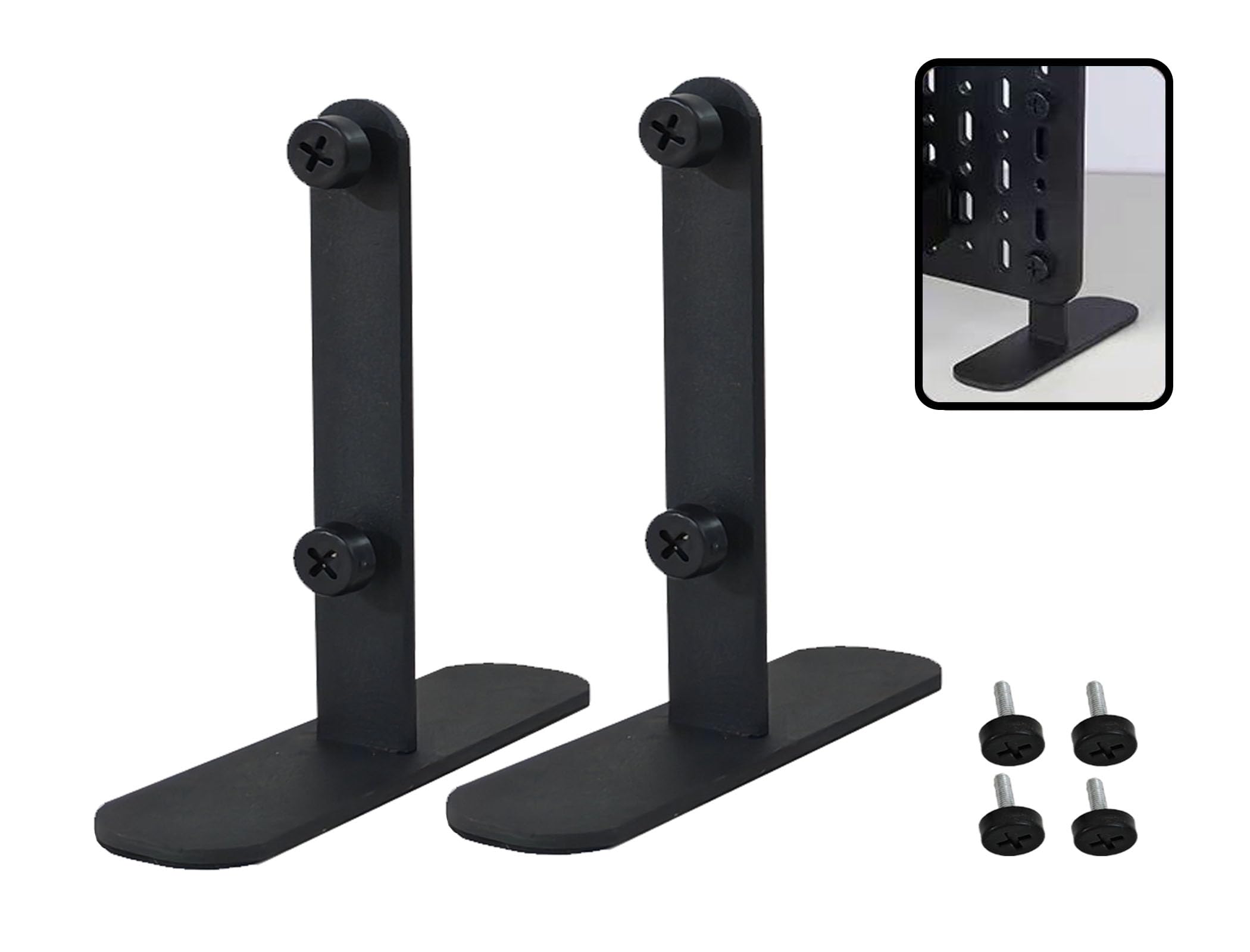 Standing Table Clamp 2 Pieces, Tabletop Mounting Bracket, Splint Metal Bracket, Pegboard Metal Shelf, Shelf Shelf, Pegboard Home Bracket, Pegboard Hook (Black)