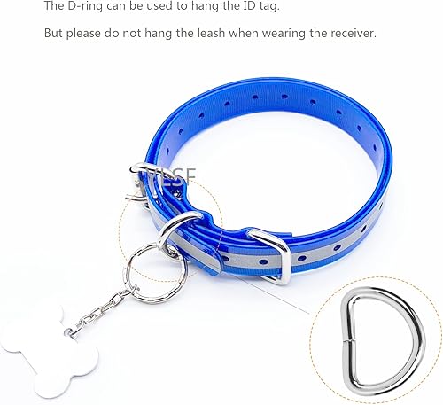 Miniatura 6 de Correa de collar de perro para la mayoría de receptores de collar de choque de entrenamiento electrónico, ajustable, duradera, impermeable, sin