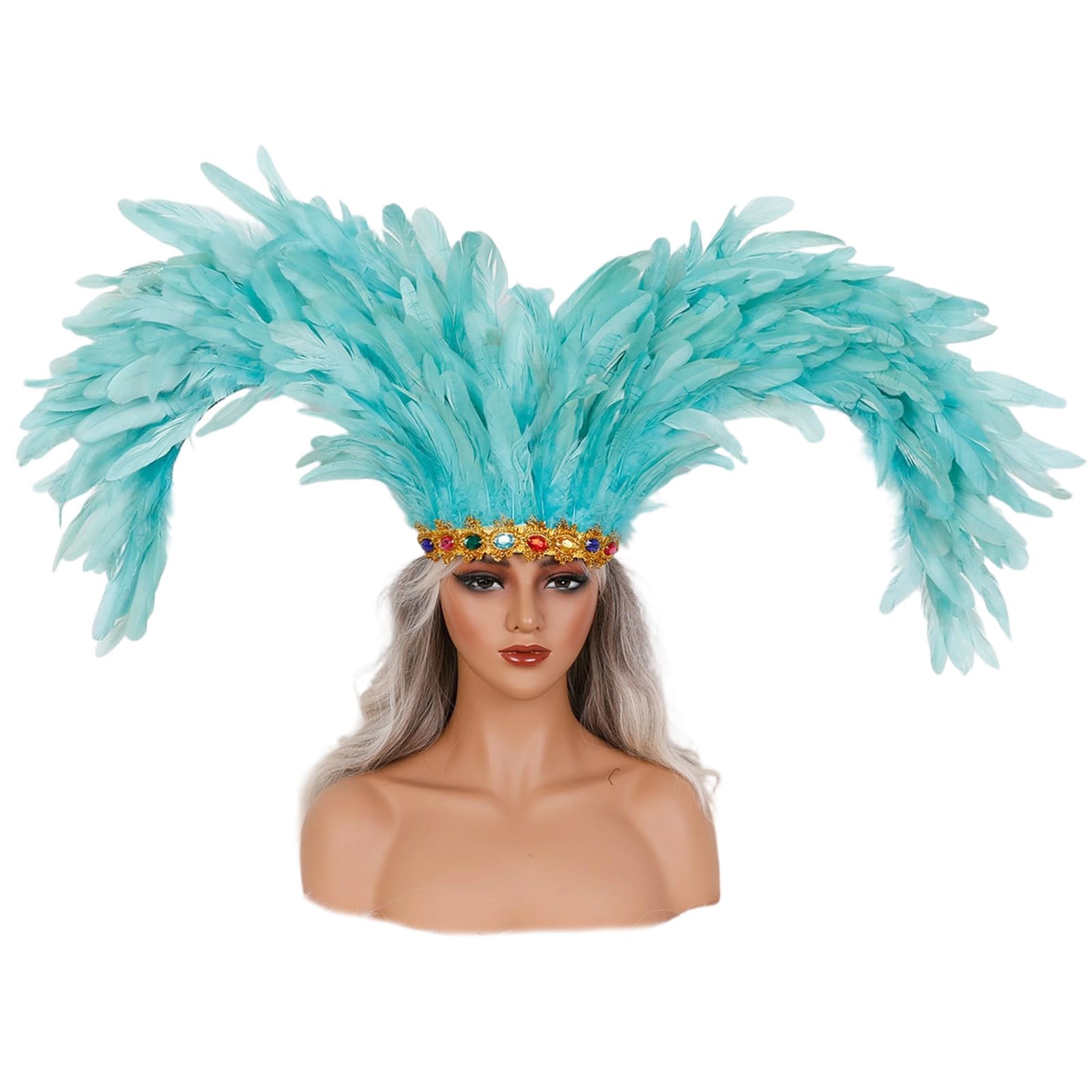 sodeber Decorative Feathered Headpiece Crowns Headdress Carnivals Headwear Mardis Gras Accessory20s Flapper Headband Carnivals Headdress for Women