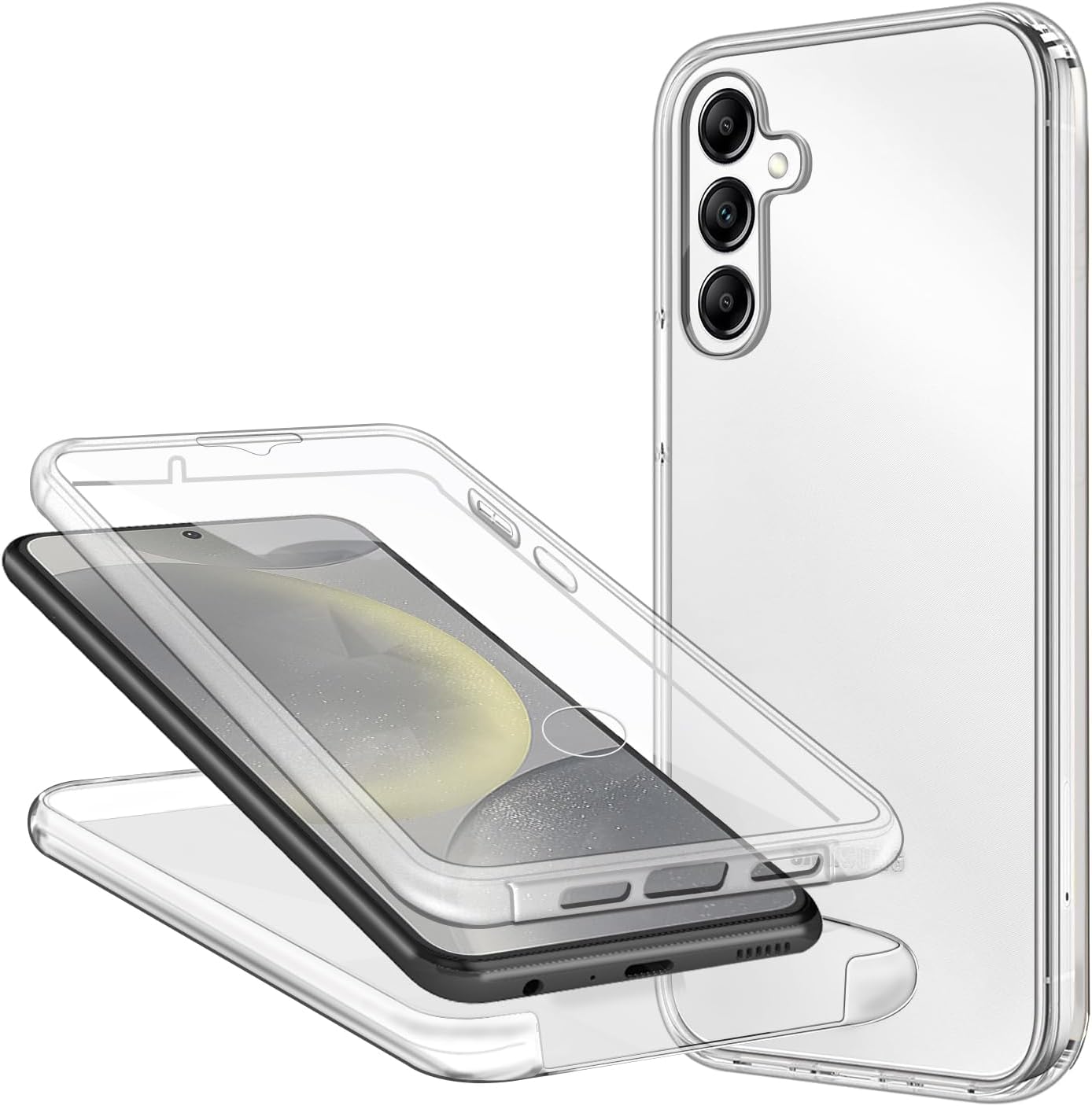 ZYIMOU Cover per Samsung Galaxy S21 5G/4G, 360 Gradi Protezione Progettata Trasparente Ultra