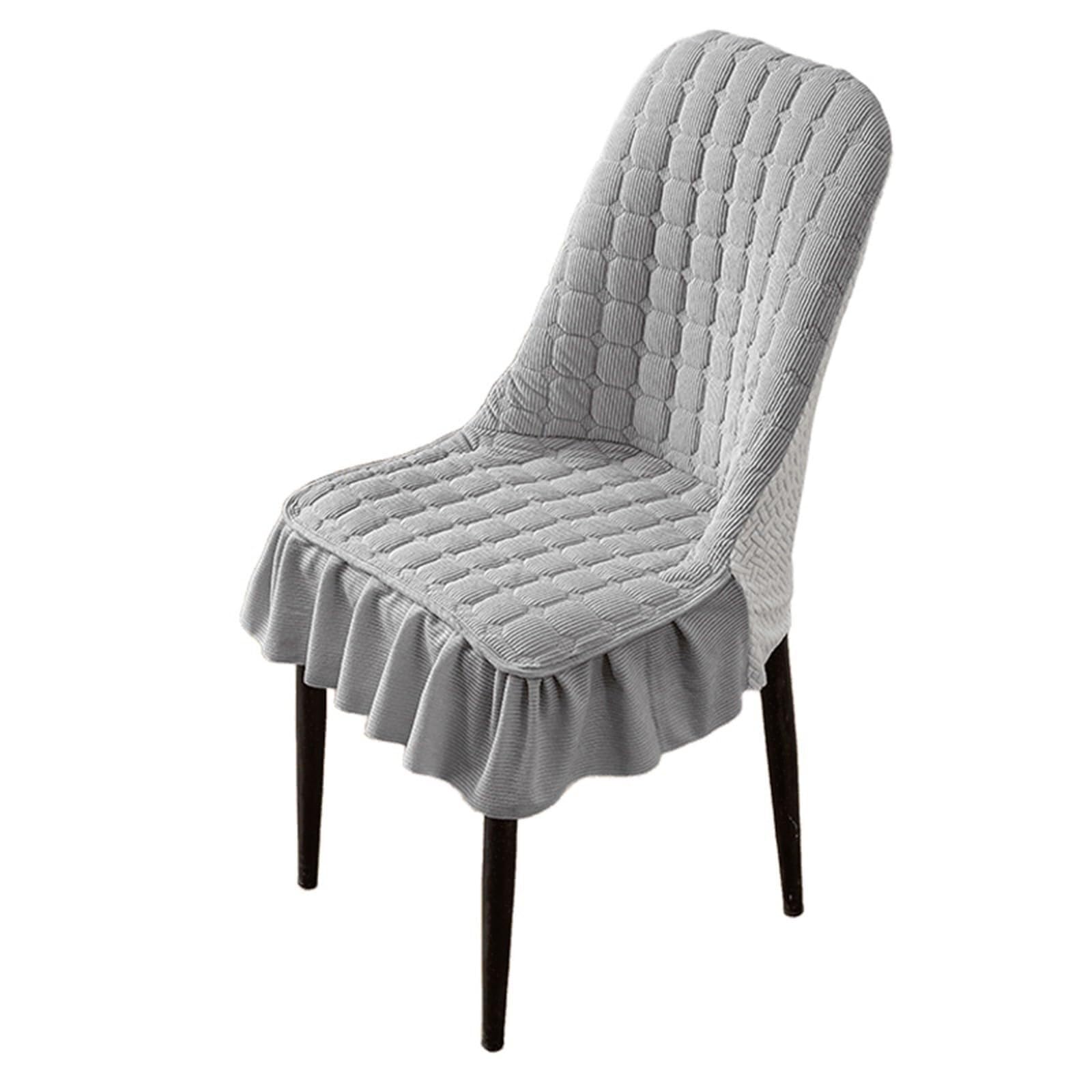 NMVAWIPT Jacquard Stretch Curve Back Dining Chair Covers With Skirt, Removable Washable Protectors For Home, Restaurant, Banquet(34#,2 Set)