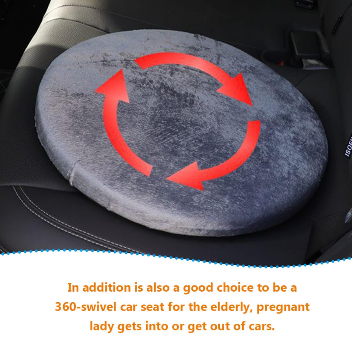 Drehbares Velour und Schwamm Autositzkissen für Senioren und Behinderte 360° sitzdrehung Leicht zu Reinigen und Einfach zu Bedienen für Auto und Vielseitige Anwendungen