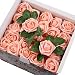 Febou Artificial Flowers, 100pcs Real Touch Artificial Foam Roses Decoration DIY for Wedding Bridesmaid Bridal Bouquets Centerpieces, Party Decoration, Home Display (Concise Type, Pink)