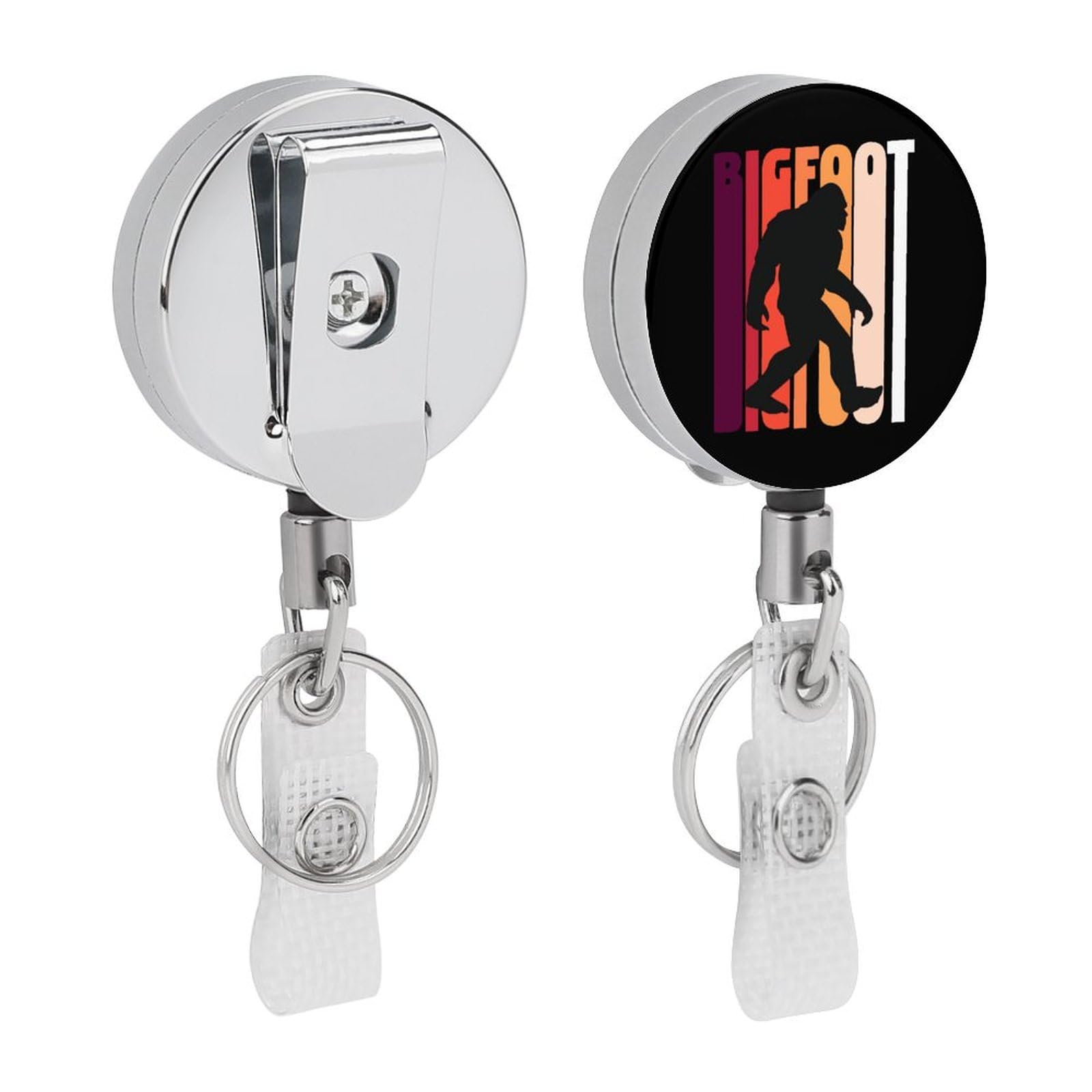 Vintage Bigfoot Believe Fashion Retractable Badge Holder Heavy Duty Metal Name Tag Reels ID Clip Accessories for Nurse Teacher