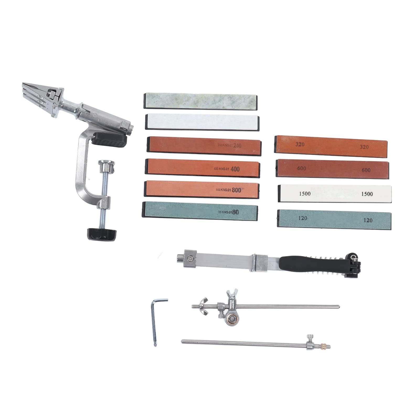 Set di Pietre per Affilare i Coltelli Set di Pietre per Affilare in Acciaio Inossidabile con Supporto per la Rotazione di 360° e 10 con Angolo Regolabile per Cuochi Domestici, Cacciatori e