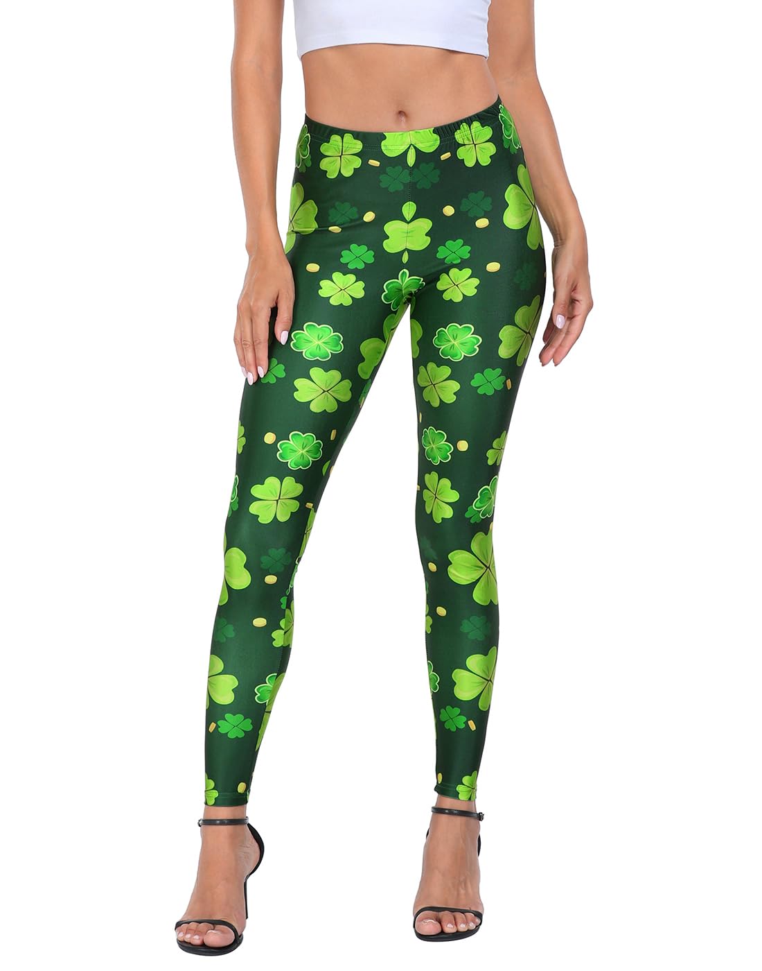 HDE Trendy Design Workout Leggings - Fun Fashion Graphic Printed Cute Patterns