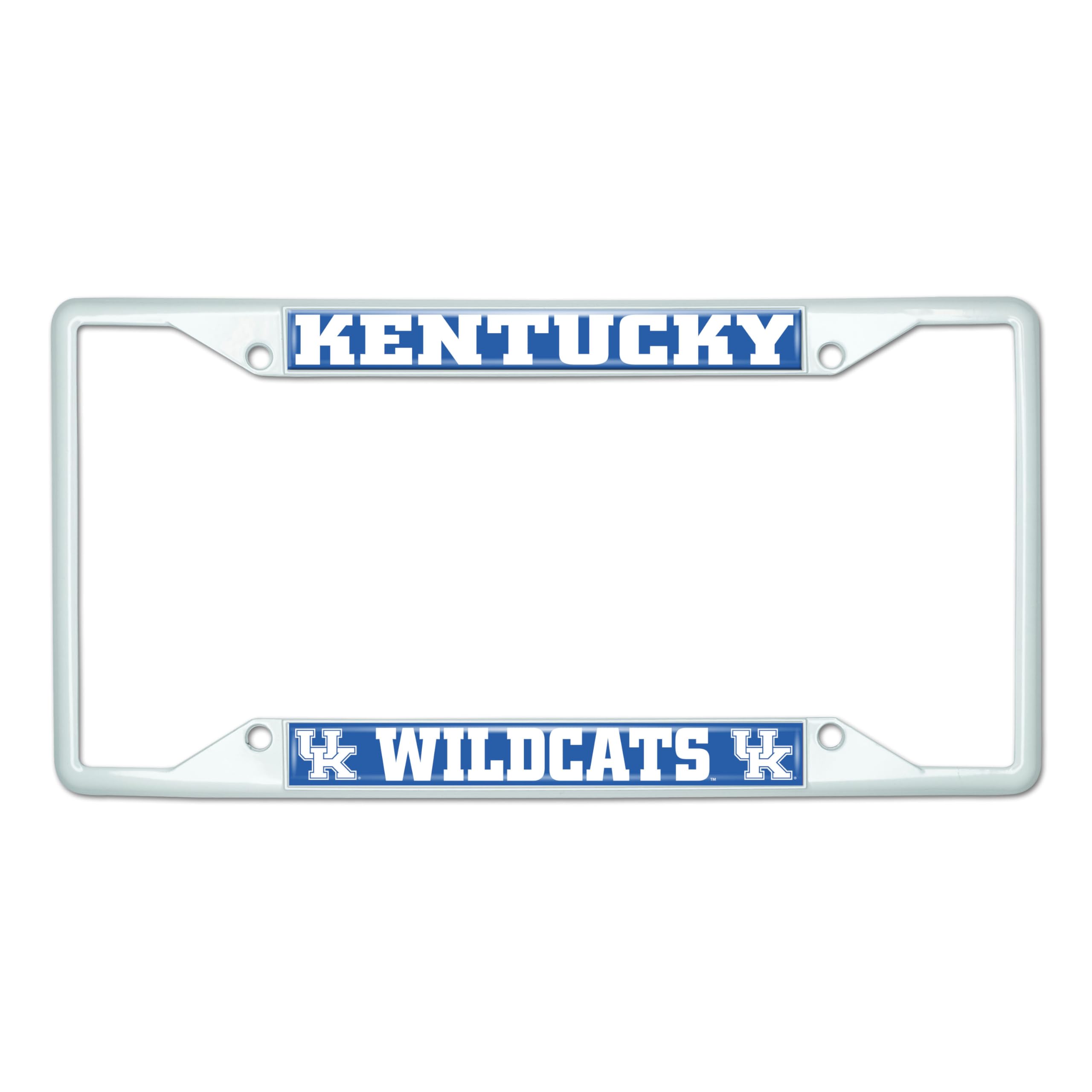FANMATS 43508 University of Kentucky Wildcats License Plate Frame - White – Easy Installation on Truck, SUV, Car - Ideal Gift for Die Hard NCAA Fan