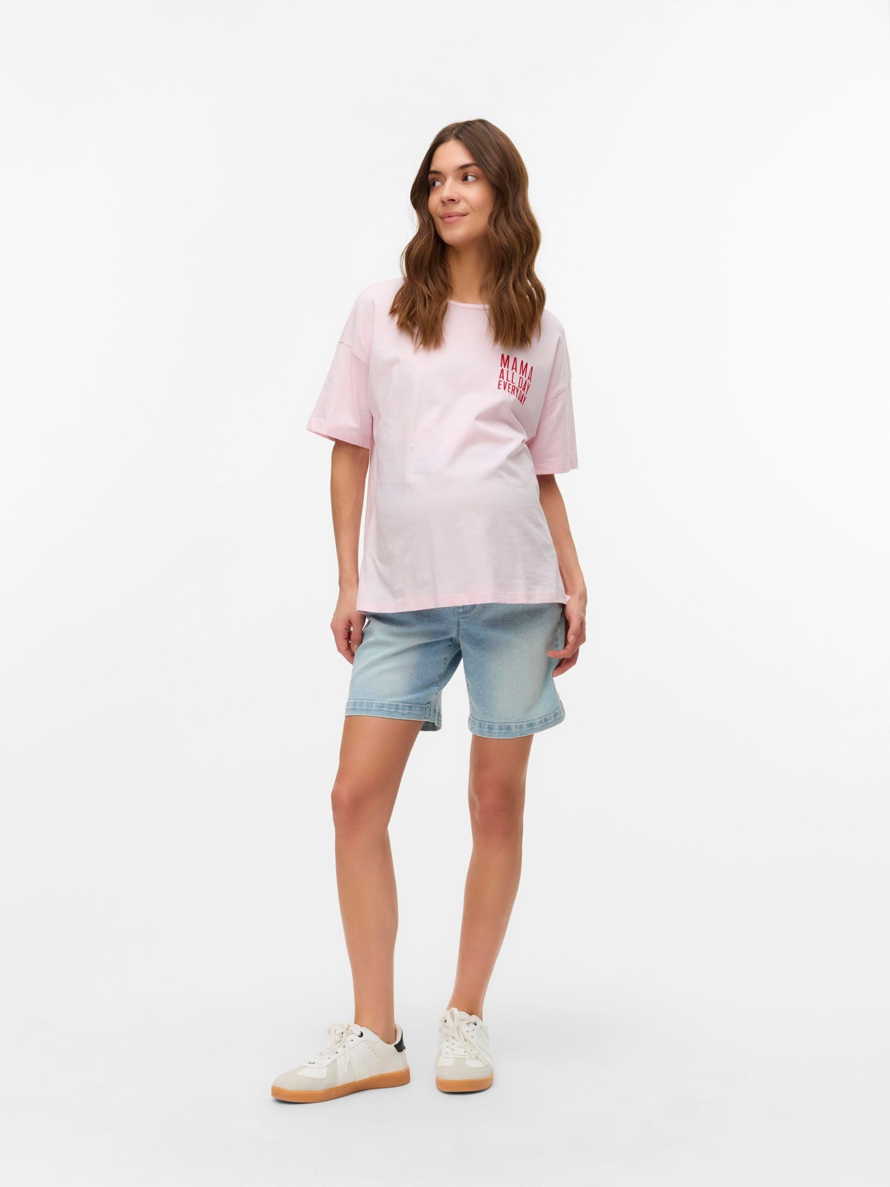 MAMALICIOUS Mama Licious damskie szorty dżinsowe Slim Fit Mid Rise Shorts