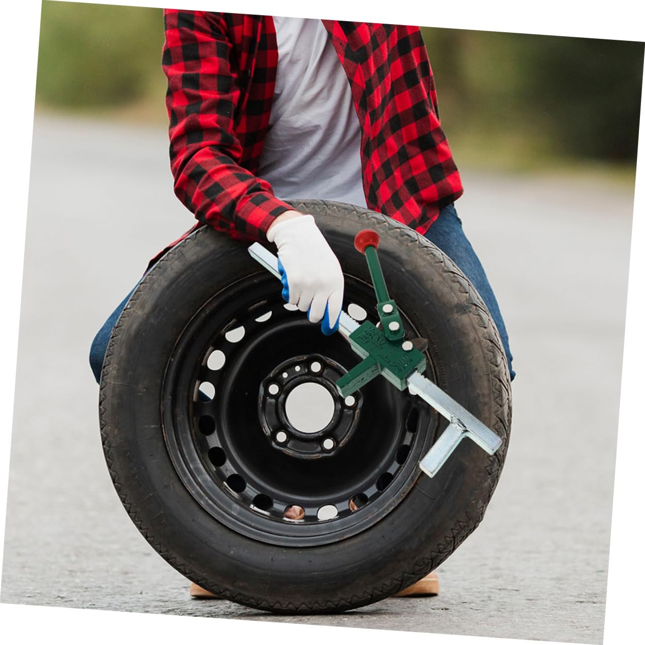 ULTECHNOVO Manueller Reifenspreizer aus Gussstahl Tragbares Handwerkzeug zum Aufweiten von Reifen für Pkw und Lkw Reparaturen Unterwegs