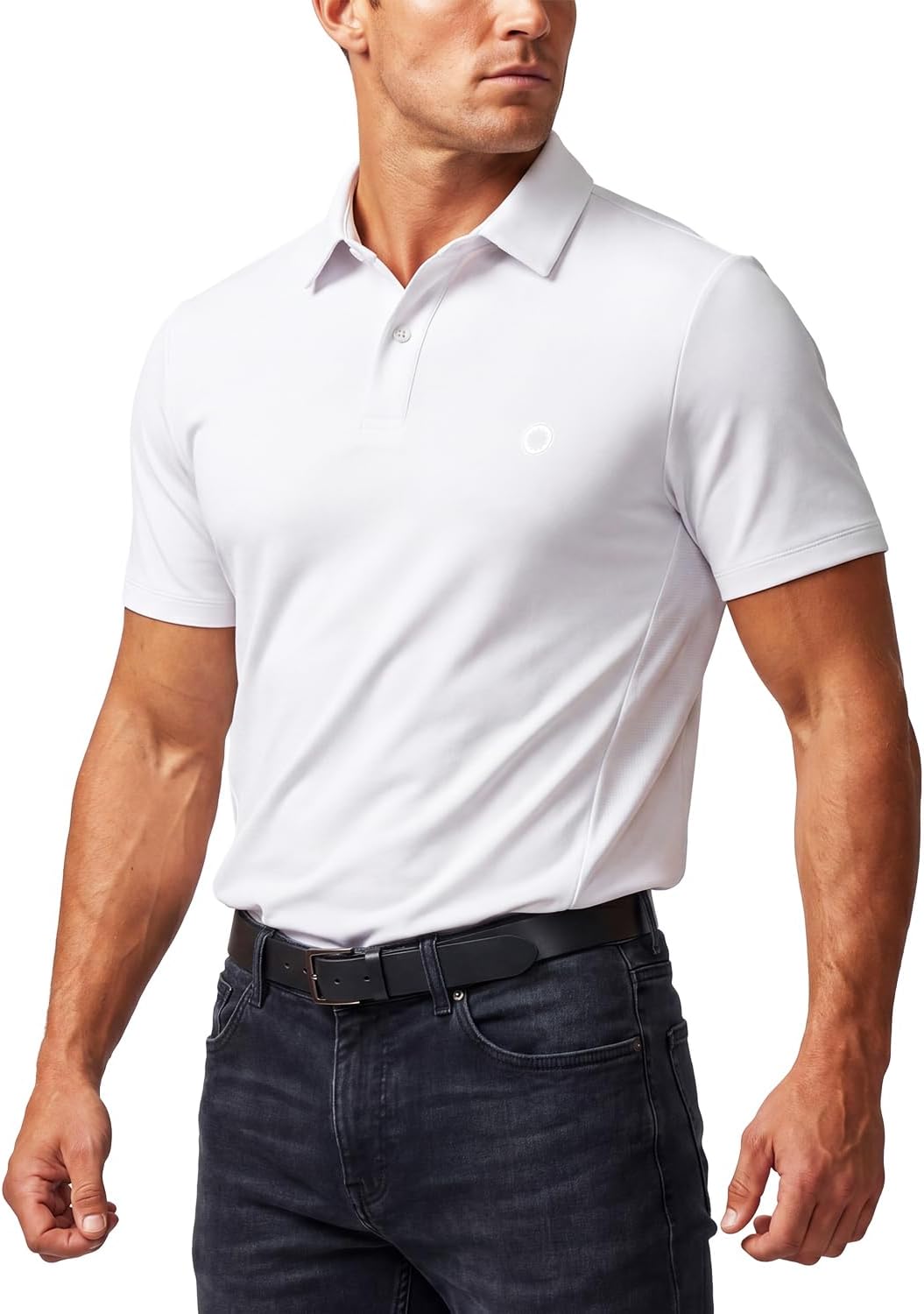 Performance Polo Shirts for Men, Moisture-Wicking Short Sleeve Golf Polo, Quick-Dry Shirt for Work, Travel & Sports