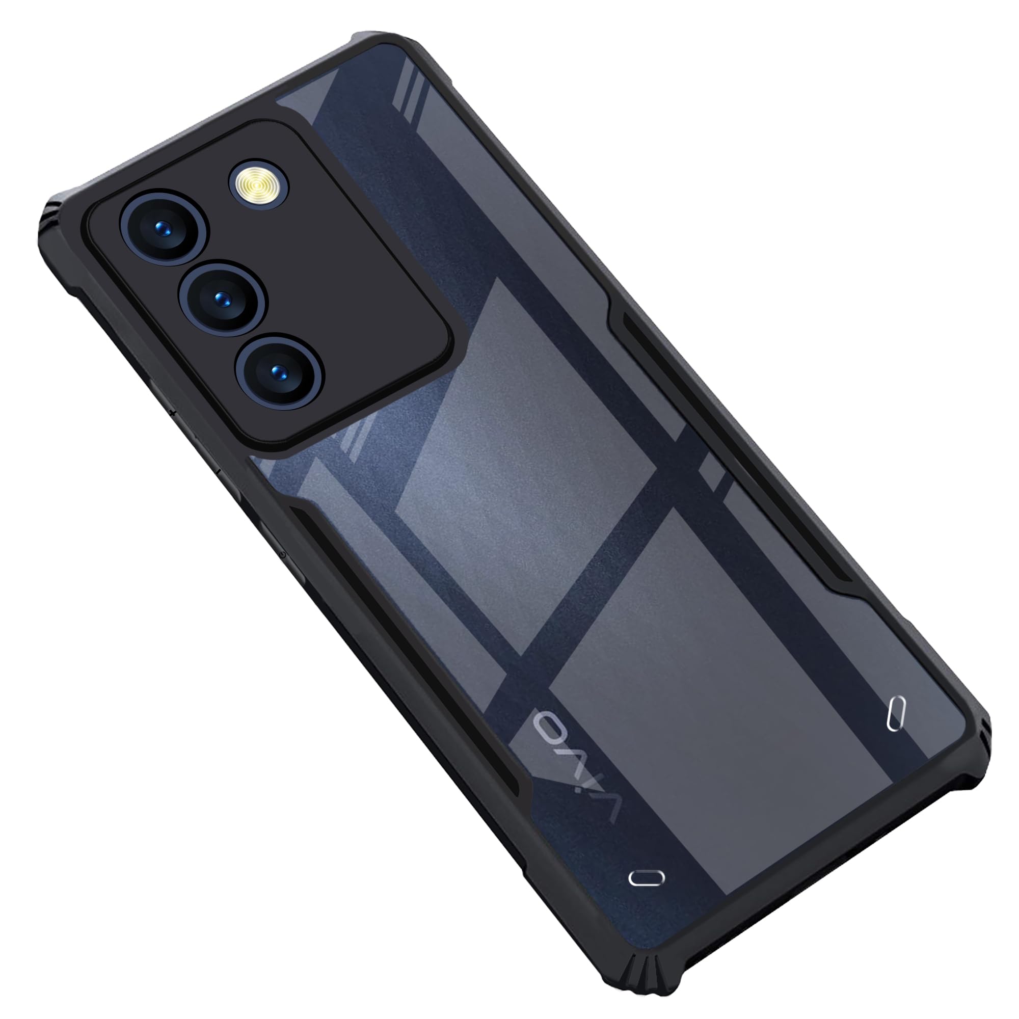 CEDO Vivo Y200e (5G) / Vivo T3 (5G) Cover | Camera Protection Shockproof Bumper-Edge | Acrylic Crystal Clear 360 Degree Protection TPU+PC | Transparent Eagle Back Case Cover (Black) (B0CWRWYY17) Amazon Price History, Amazon Price Tracker