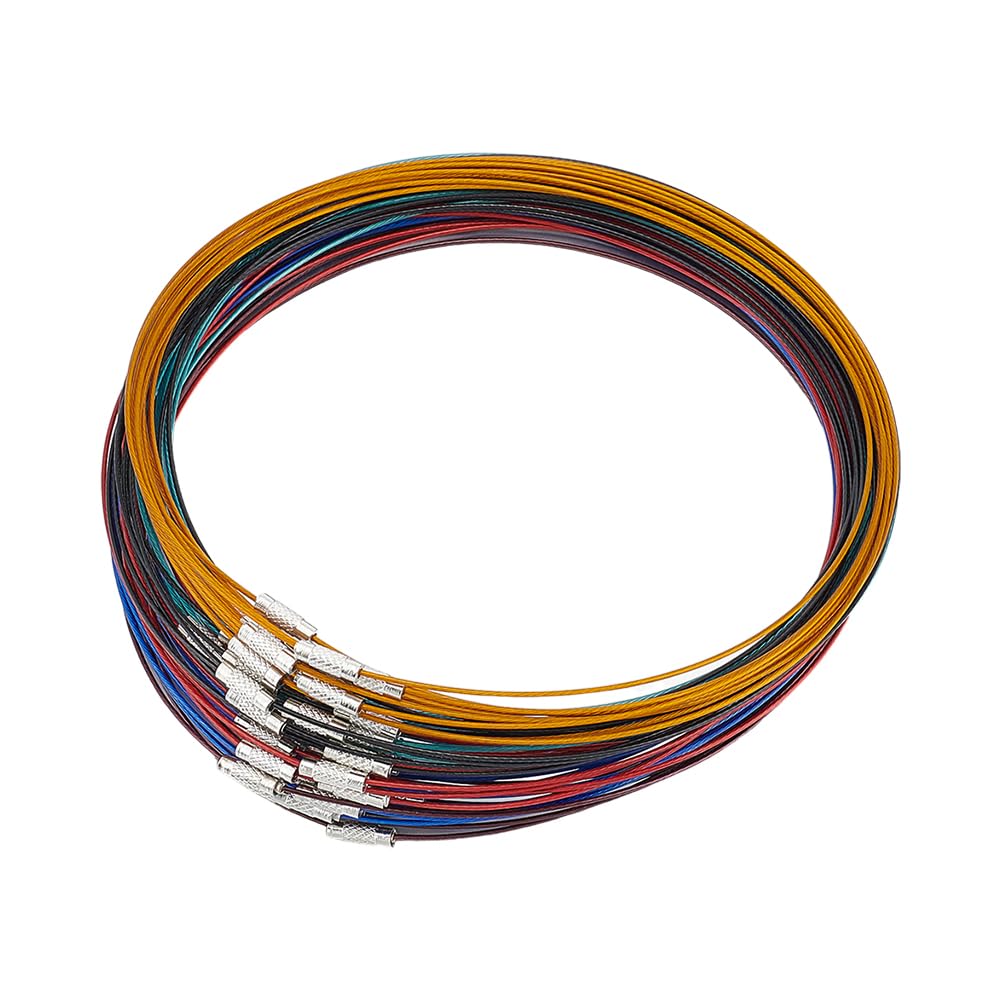 UNICRAFTALE Collana in Acciaio Inossidabile 6 Colori, 60 Pz, 44.5cm, Girocollo con Chiusura a Vite in Ottone, Cordino per Collana, 14.5cm di Diametro