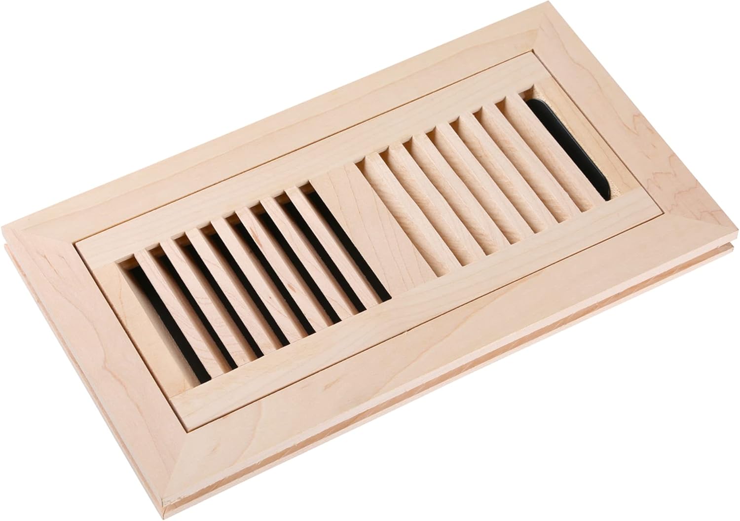 Homewell Maple Wood Floor Register, Flush Mount Vent with Damper, 4x10