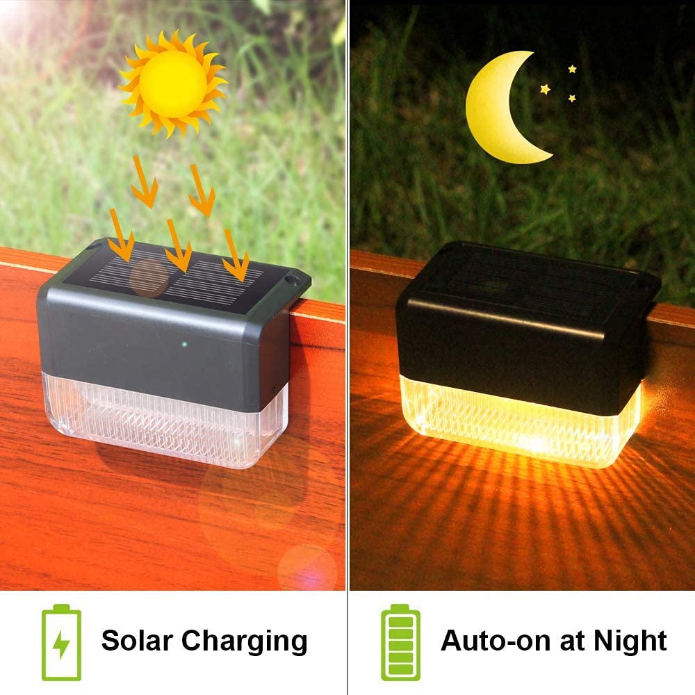 12 luci solari, luci solari da giardino impermeabili per esterni, per scale, terrazze, patio, recinzioni, gradini del cortile, luce bianca | Leroy Merlin