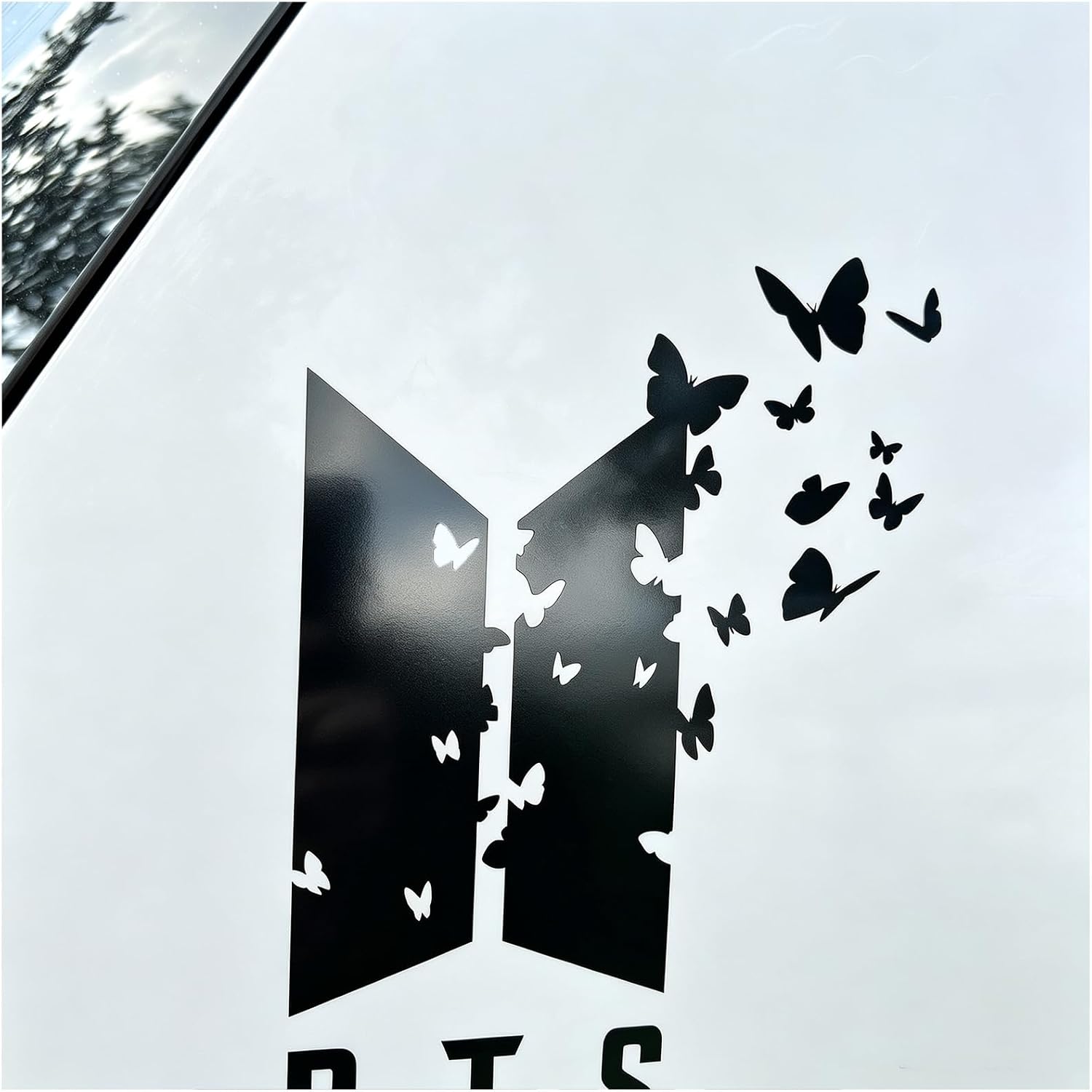 Bangtan Army Car Sticker Decal Korean Idol Logo Army Bumper Stickers AFBF Car Accessories (Black) image 2