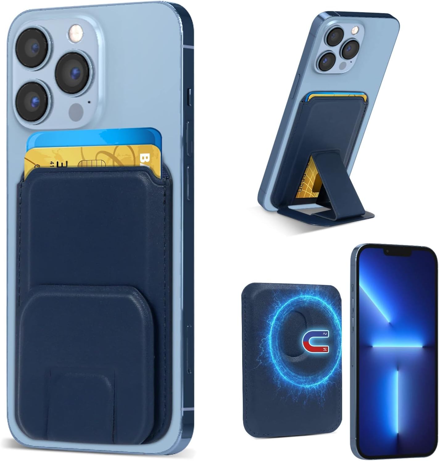 Card Holder for Back of Phone, Phone Stand Wallet for Apple