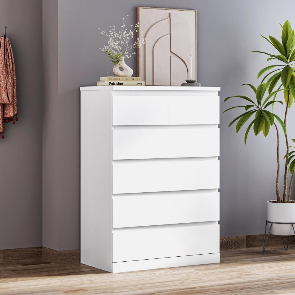 Wakefit Engineered Wood Chest of Drawer | 1 Year Warranty | 6 Drawer Storage Organizer for Bed & Living Room | Centaur - Frosty White-image-15
