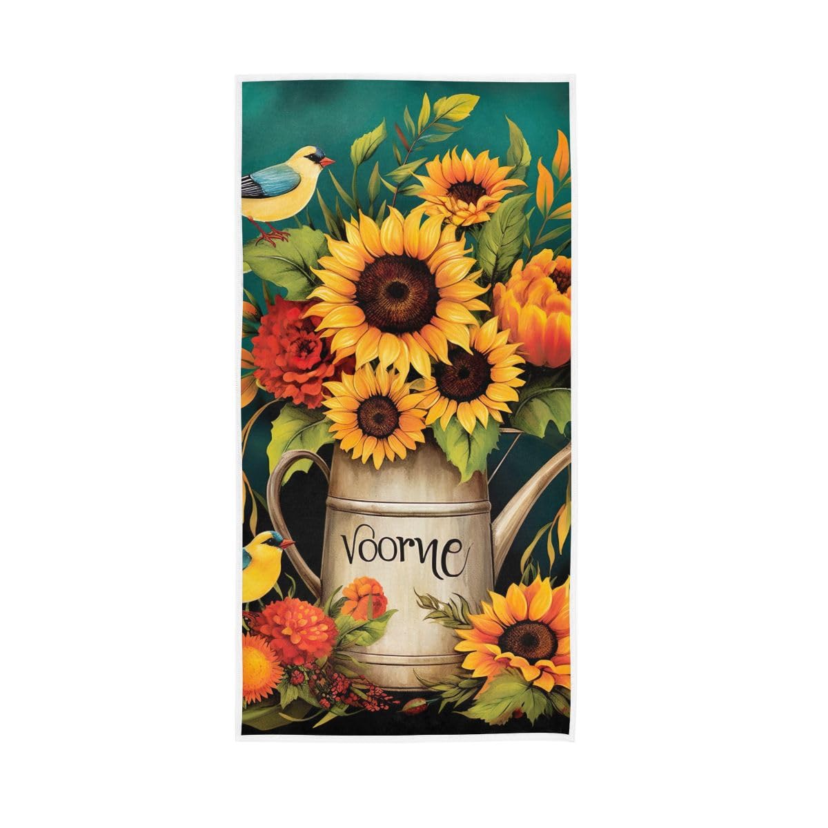 HUYGD Colorful Garden Sunflowers Hand Towel, Spa Towels for Hand, Face, Hair, Yoga, Kitchen, Bath 15 x 30 Inches