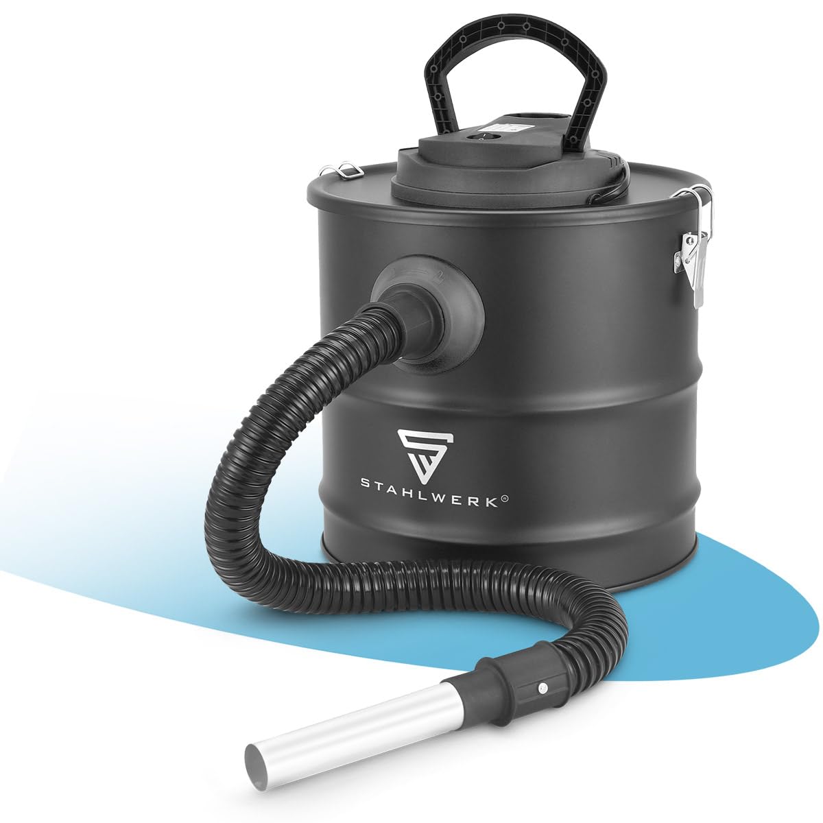STAHLWERK Aspiratore per cenere – 1000 Watt di potenza, grande serbatoio da 20 litri, aspirapolvere per camino con filtro HEPA e funzione di soffiaggio, per ceneri fredde, forno, barbecue e officina
