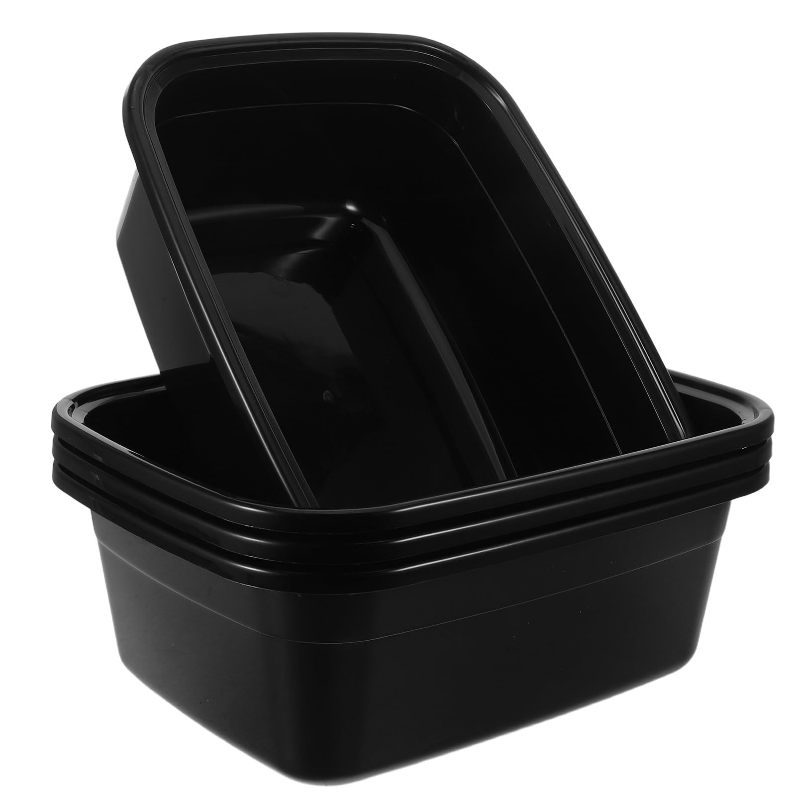 4 Piezas Juego de Lavabo de Plástico Negro 35,5x28x13,5 CM