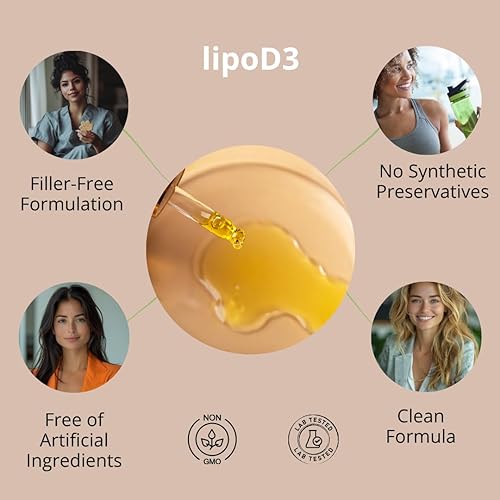 Miniatura 6 de xrim Complejo LipoD3 - Vitamina liposomal D3 5000iu + K2, selenio y CoQ10  Apoyo inmunológico, salud cardíaca y ósea, alta absorción, 30 porciones